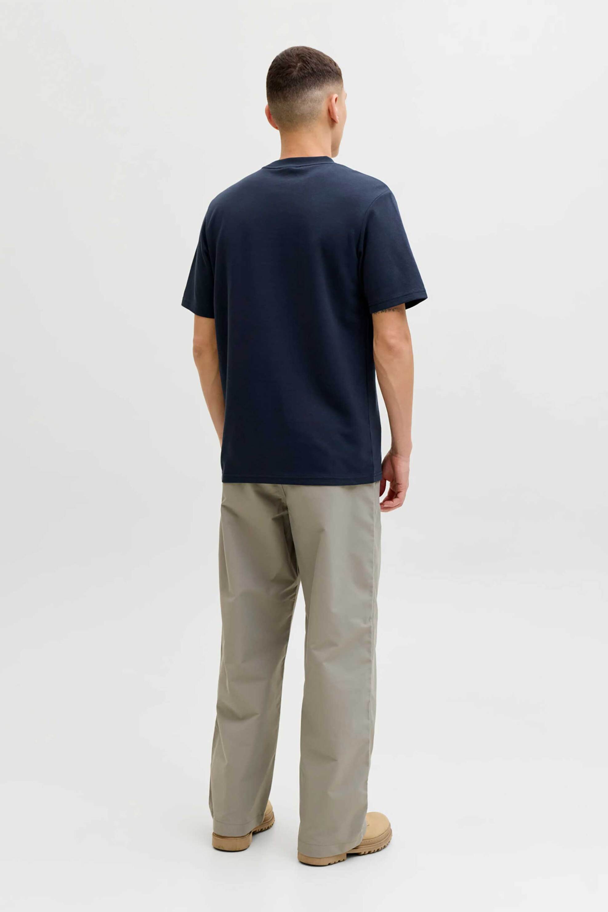 Jack Jones Ανδρικό T-Shirt με Graphic Logo Regular Fit - 12289880 Μπλε Σκούρο