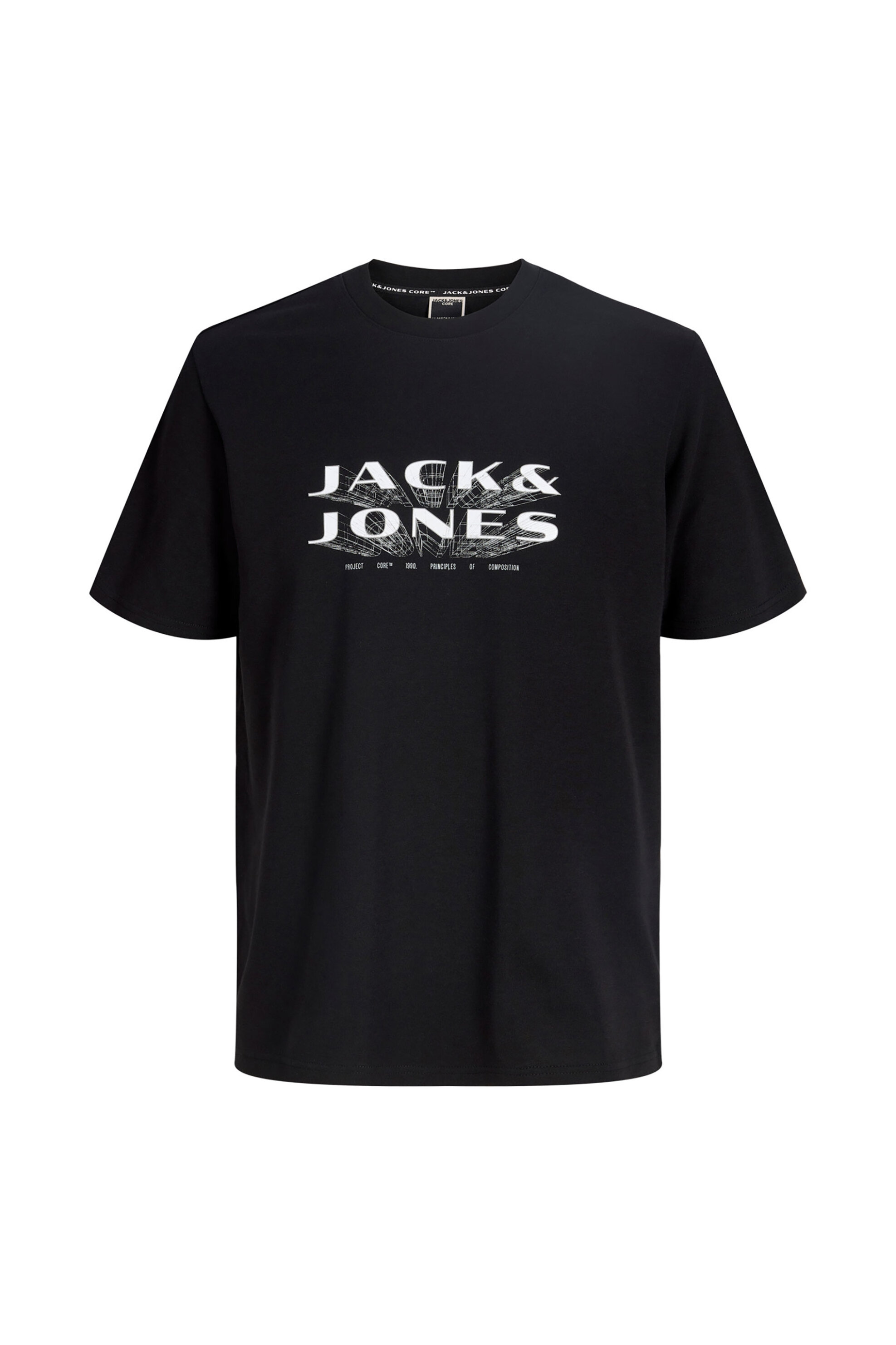 JACK & JONES ανδρικό T-shirt με graphic logo Regular Fit - 12289880 Μαύρο