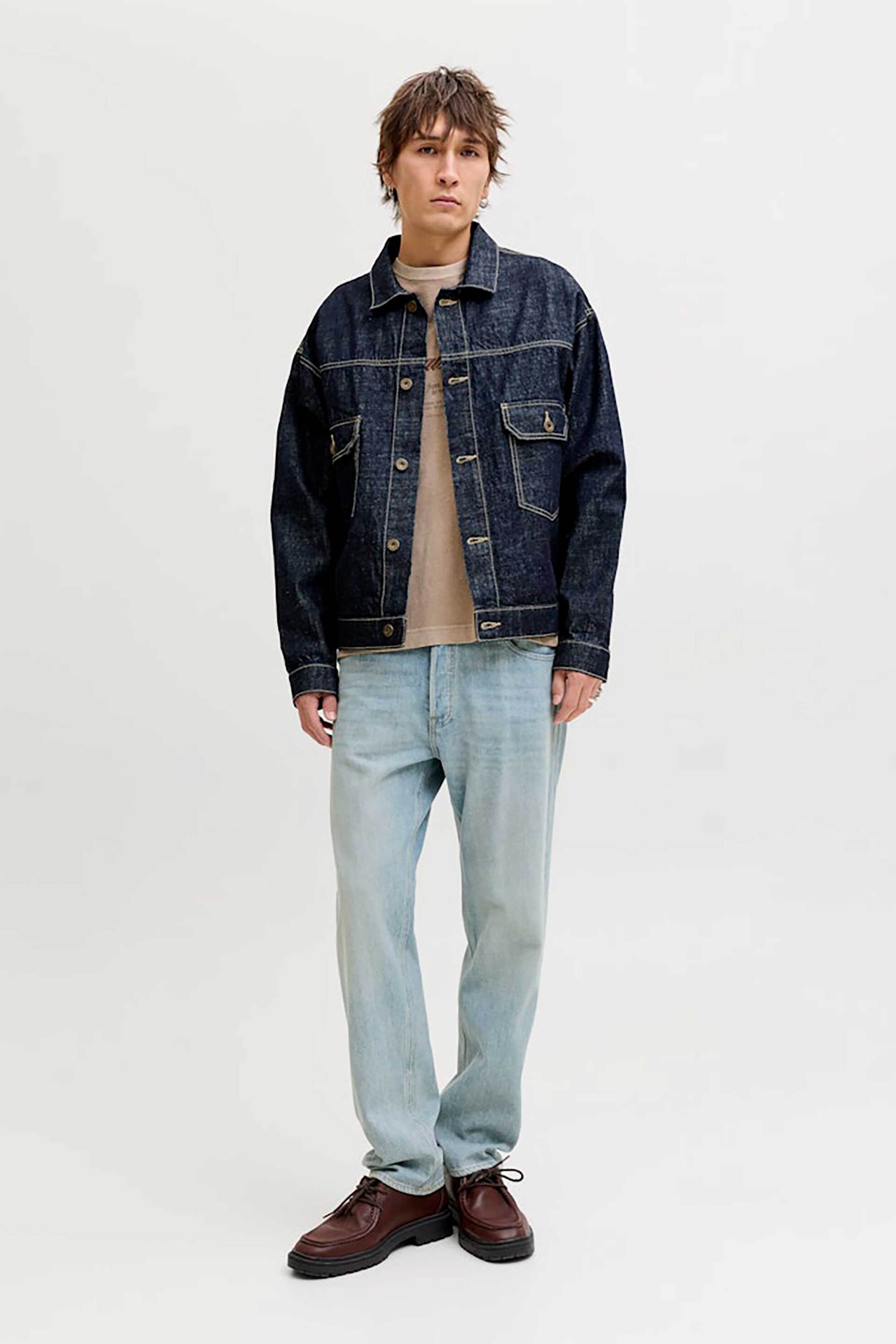 JACK & JONES ανδρικό τζιν παντελόνι πεντάτσεπο Relaxed Fit - 12289568 Denim Blue Ανοιχτό