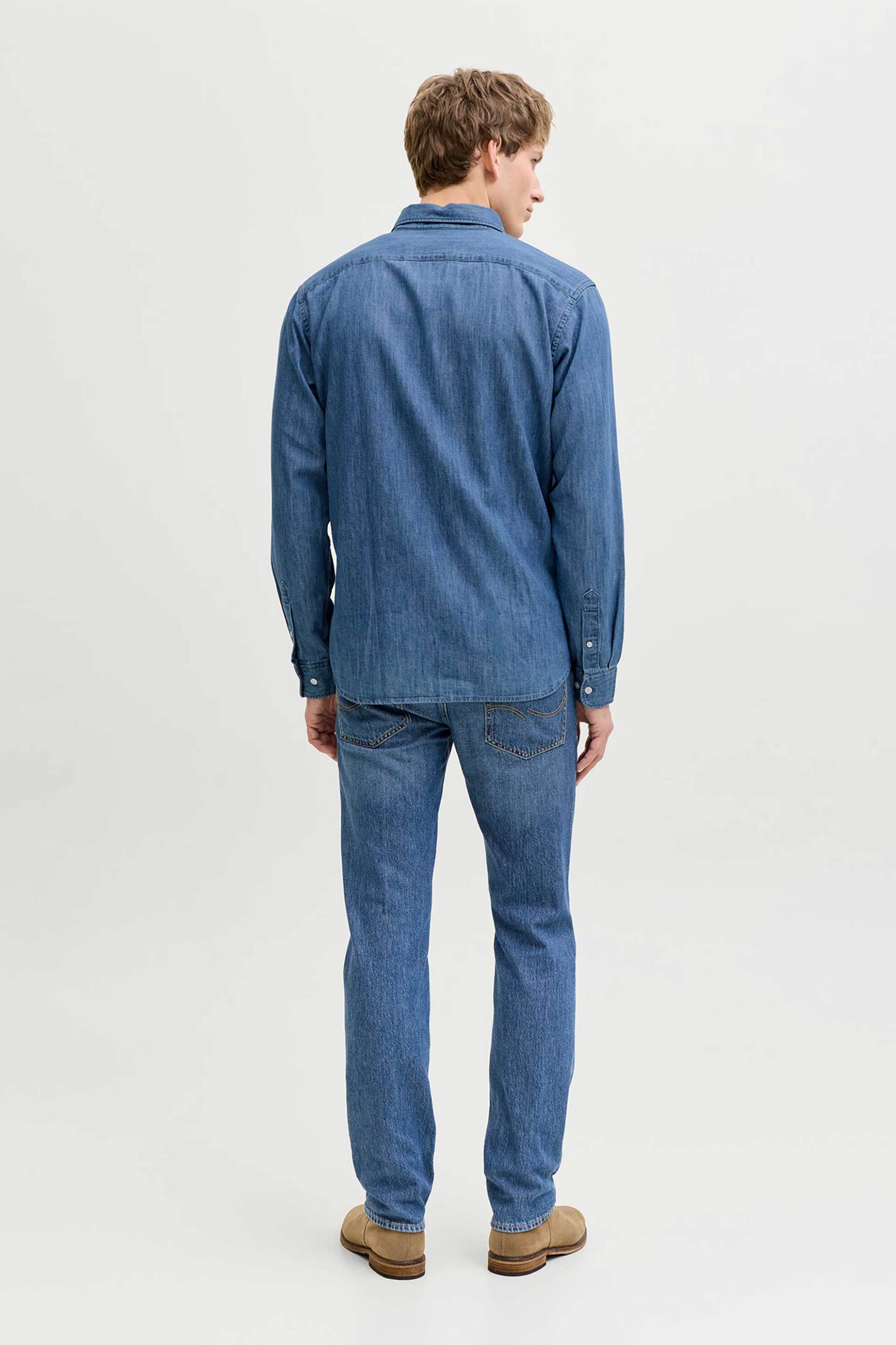 Jack Jones Ανδρικό Τζιν Παντελόνι Πεντάτσεπο Regular Fit - 12291693 Denim Blue