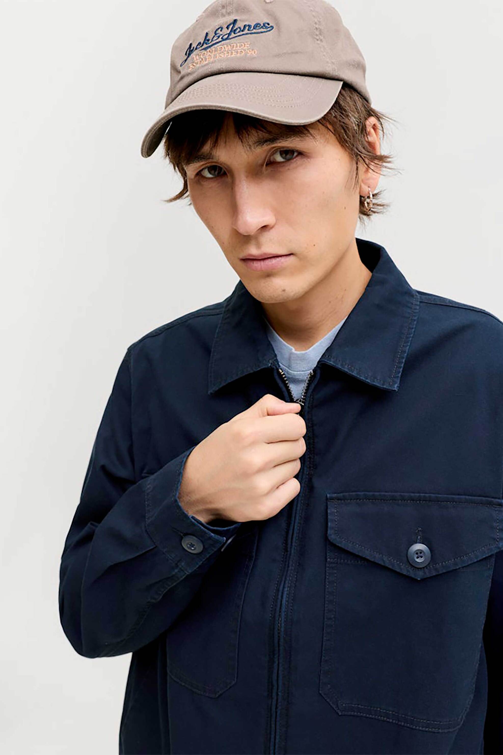 JACK & JONES ανδρικό jacket με γιακά και τσέπες - 12291882 Μπλε Σκούρο φωτογραφία