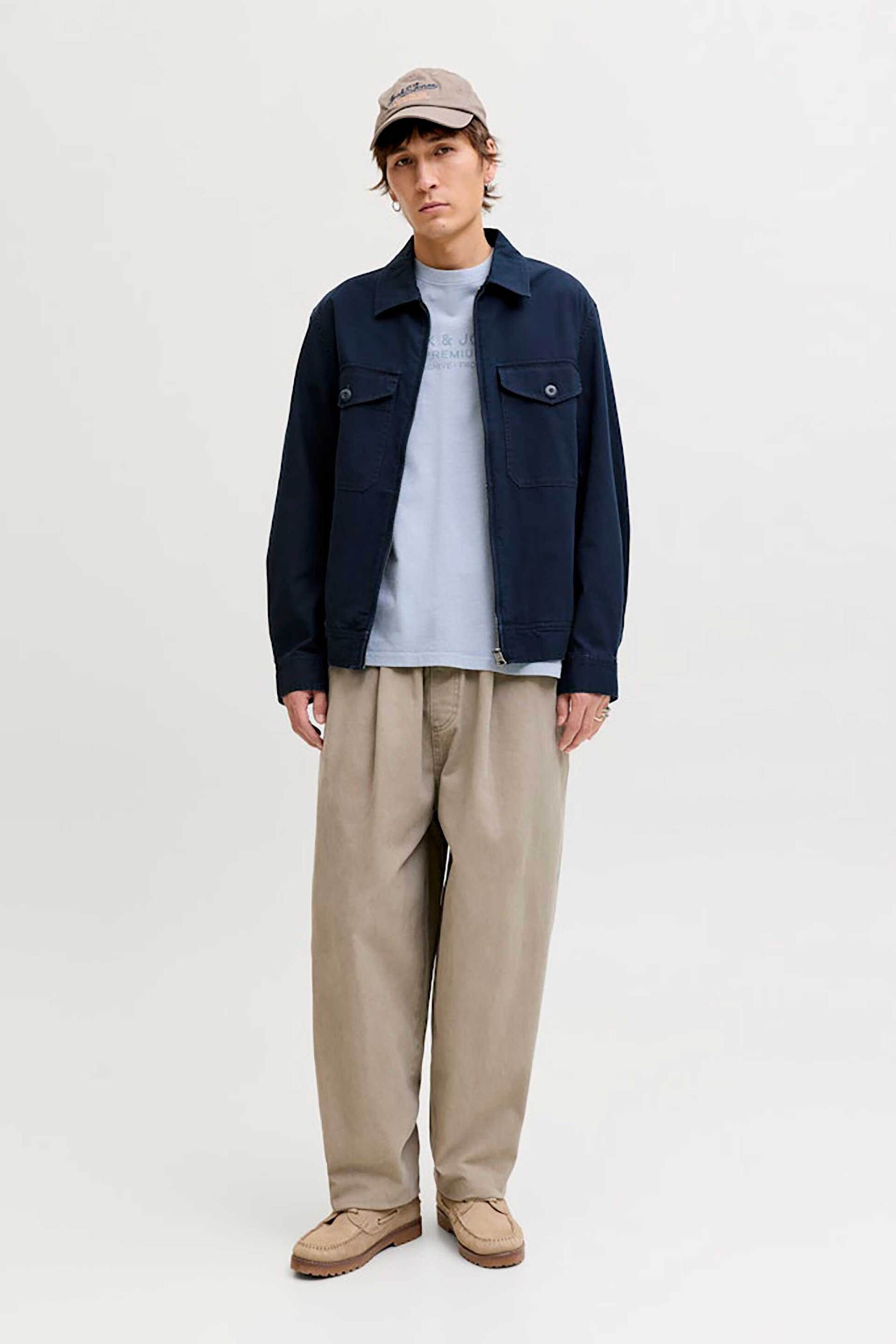 JACK & JONES ανδρικό jacket με γιακά και τσέπες - 12291882 Μπλε Σκούρο φωτογραφία