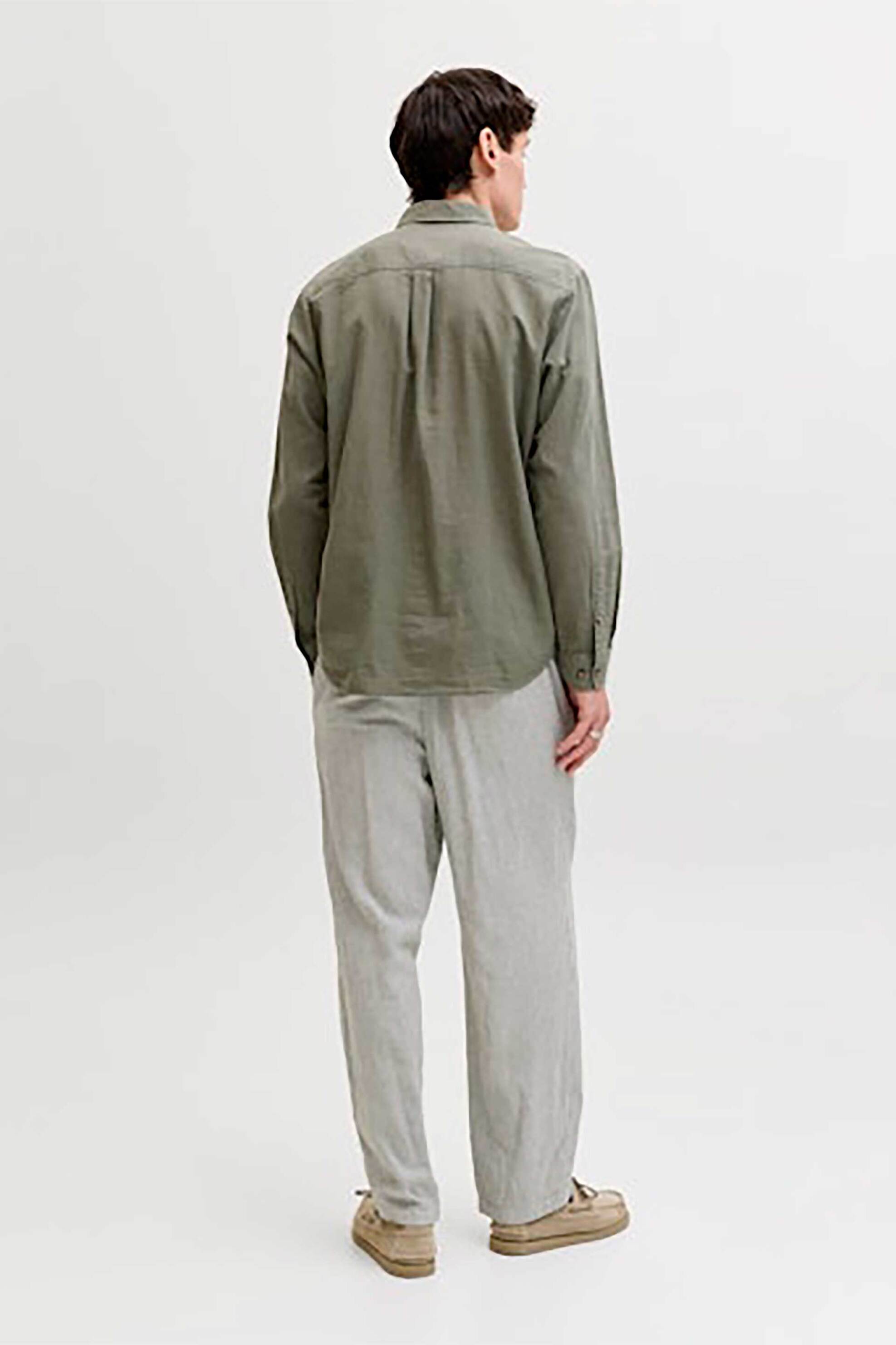Jack Jones Ανδρικό Πουκάμισο Μονόχρωμο Regular Fit - 12289174 Λαδί