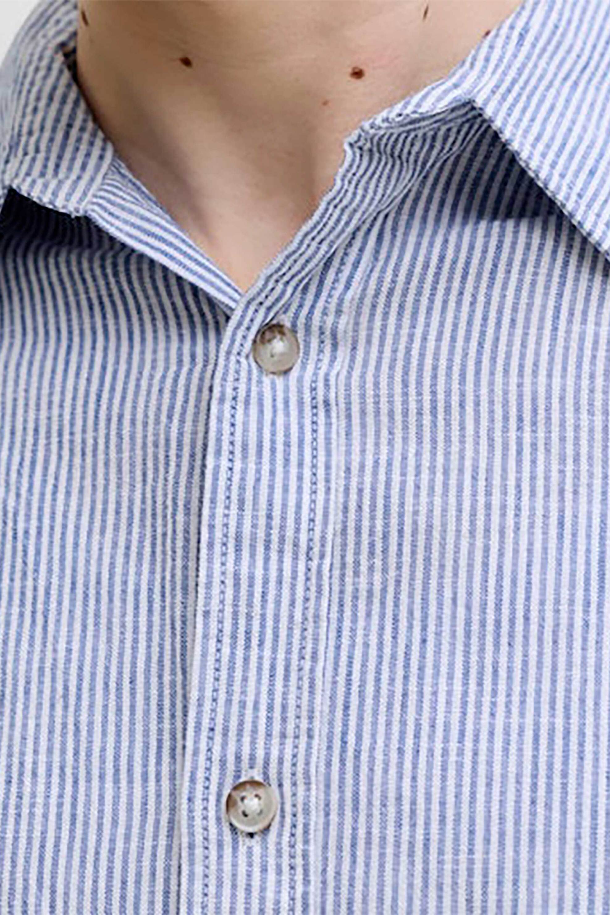 JACK & JONES ανδρικό πουκάμισο μονόχρωμο Regular Fit - 12289174 Μπλε Ανοιχτό φωτογραφία