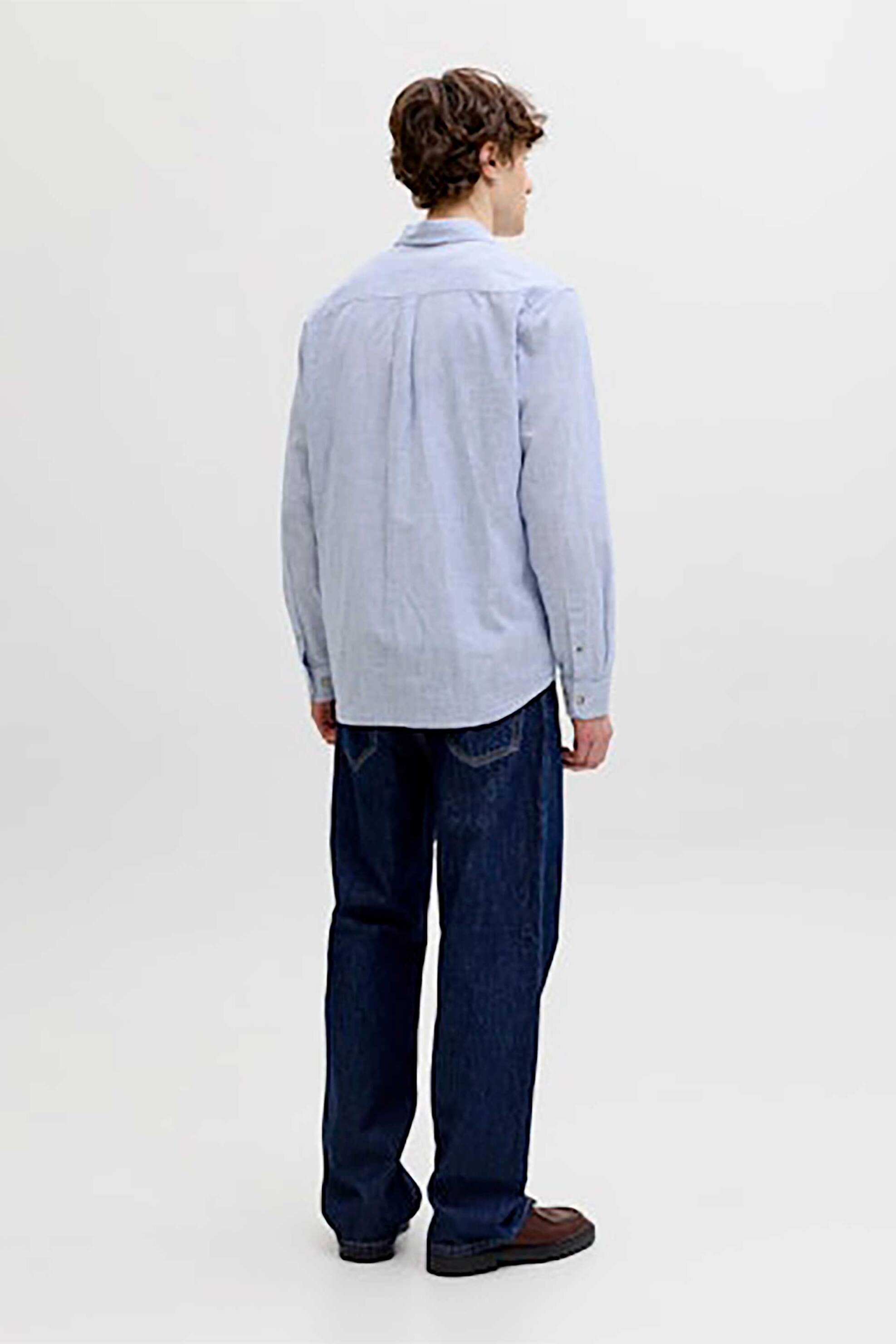 JACK & JONES ανδρικό πουκάμισο μονόχρωμο Regular Fit - 12289174 Μπλε Ανοιχτό φωτογραφία