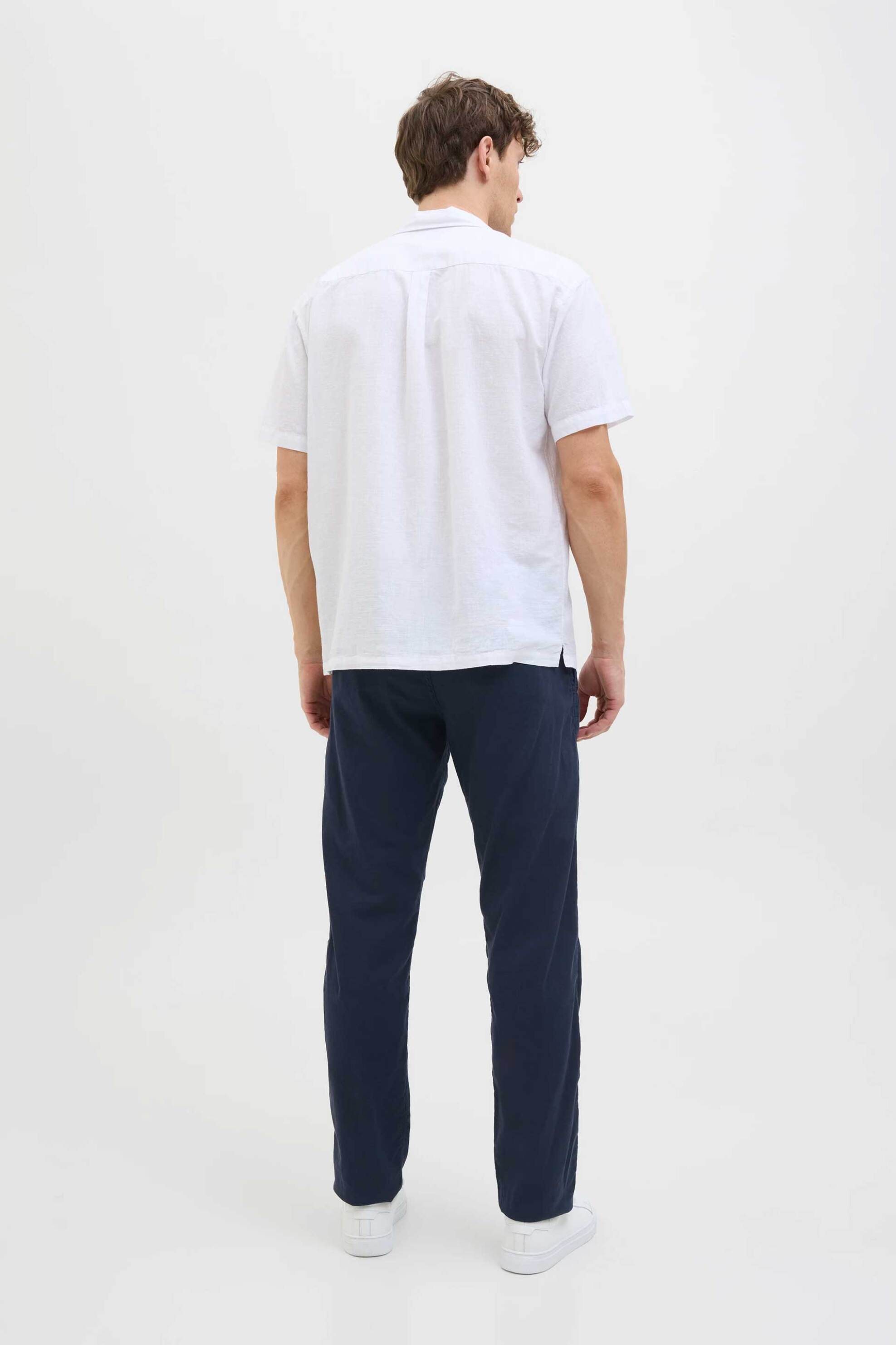 Jack Jones Ανδρικό Παντελόνι Casual με Ελαστική Μέση Relaxed Fit - 12274977 Σκούρο Μπλε