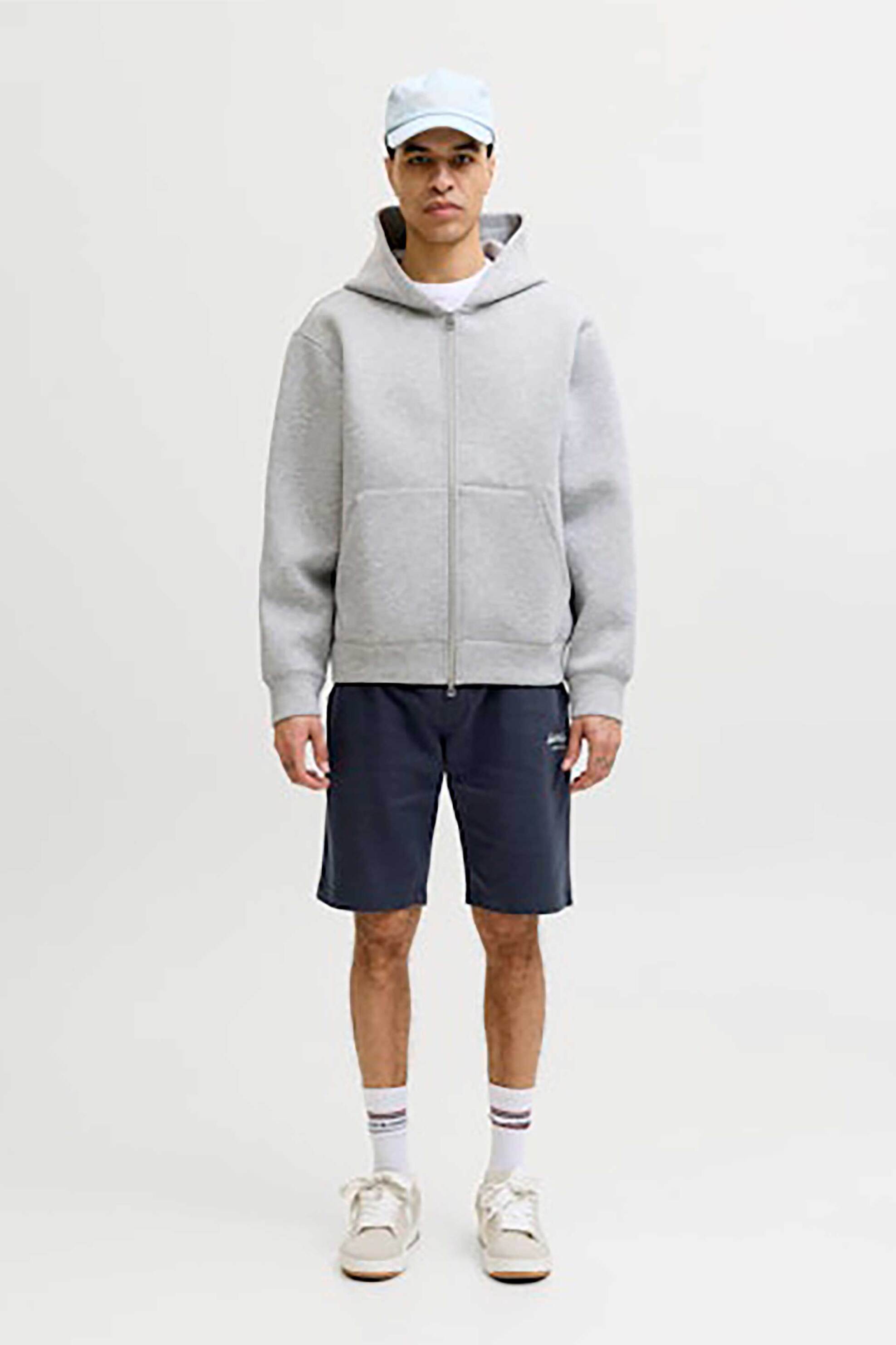 JACK & JONES ανδρική βερμούδα με ελαστική μέση και λογότυπο Regular Fit - 12288638-** Μπλε Σκούρο