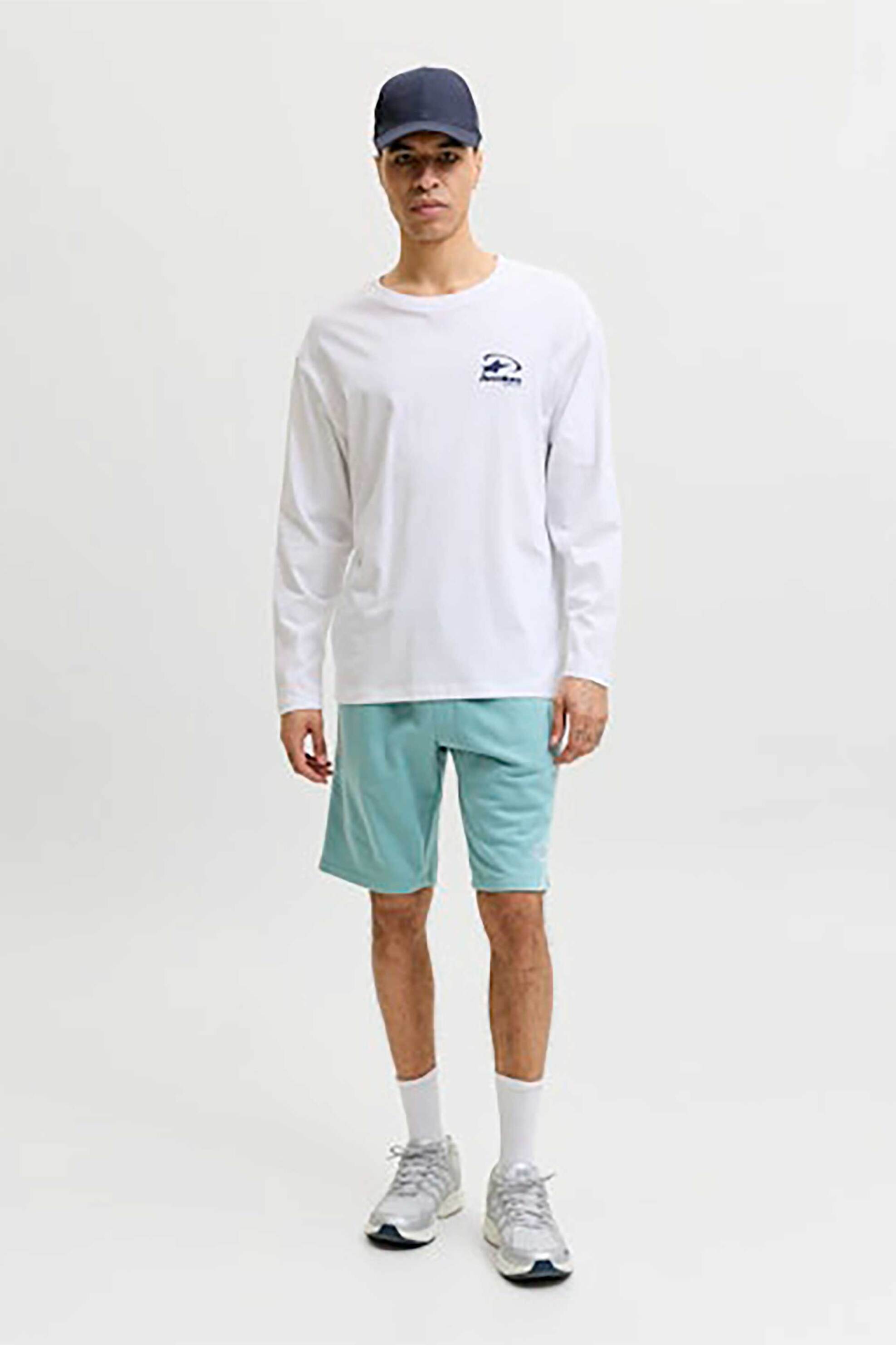 JACK & JONES ανδρική βερμούδα με ελαστική μέση και λογότυπο Regular Fit - 12292136 Βεραμάν