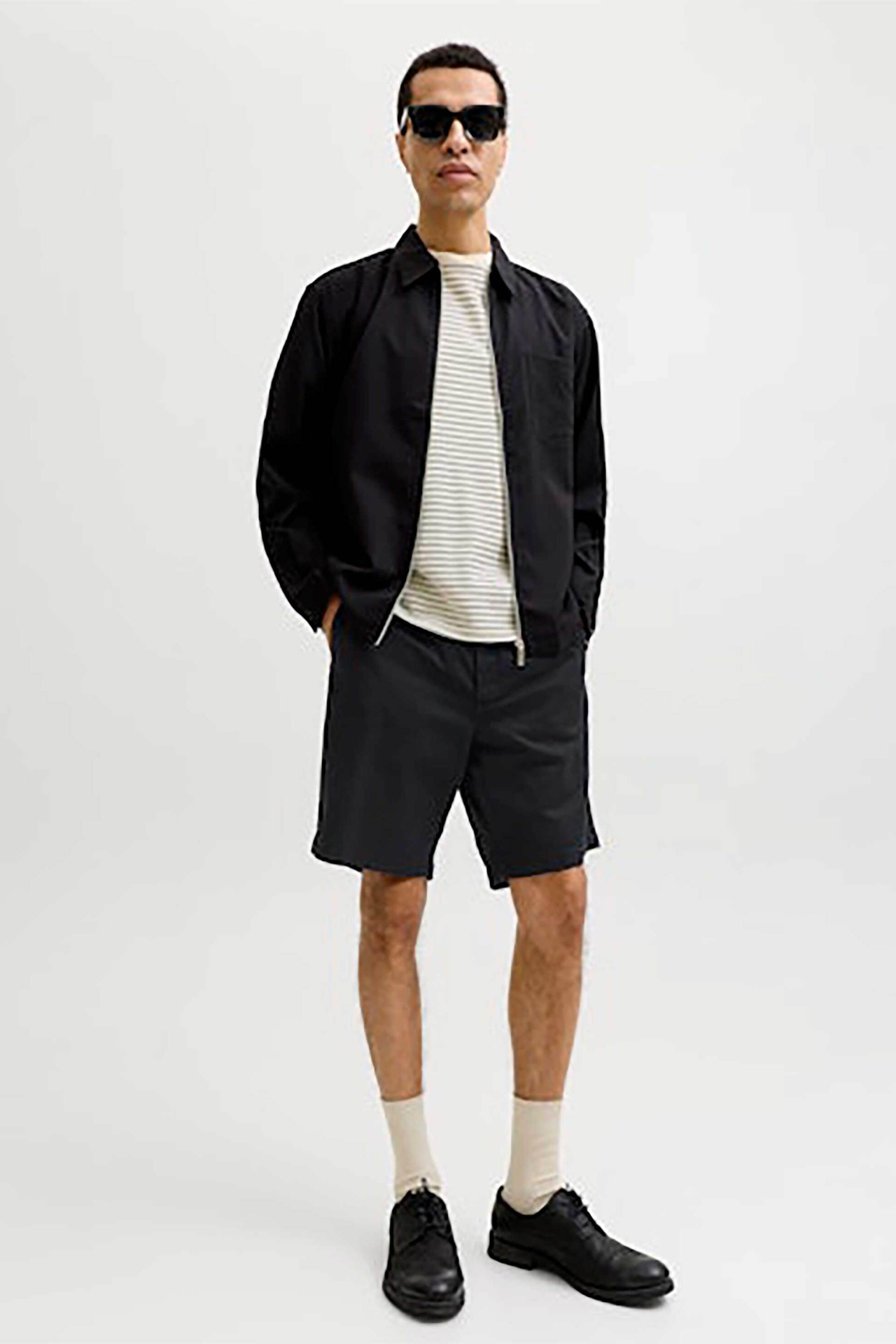 JACK & JONES ανδρική βερμούδα chino Relaxed Fit - 12293005 Μαύρο