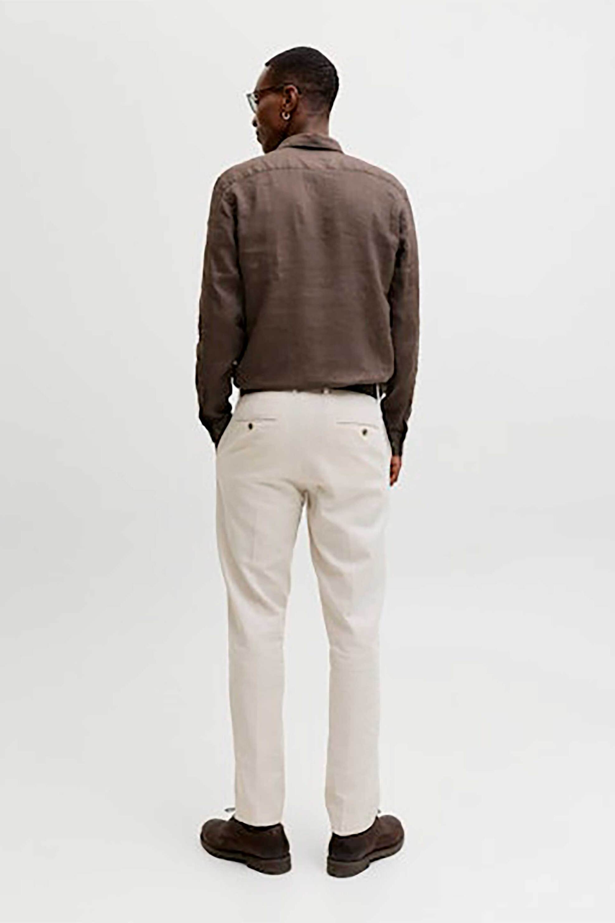 Jack Jones Ανδρικό Λινό Πουκάμισο Relaxed Fit - 12293563 Καφέ