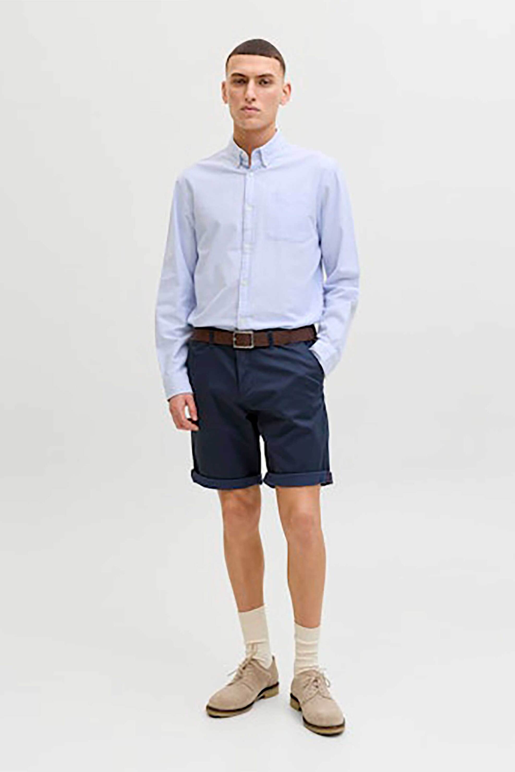 JACK & JONES ανδρική βερμούδα chino Regular Fit - 12230336 Μπλε Σκούρο