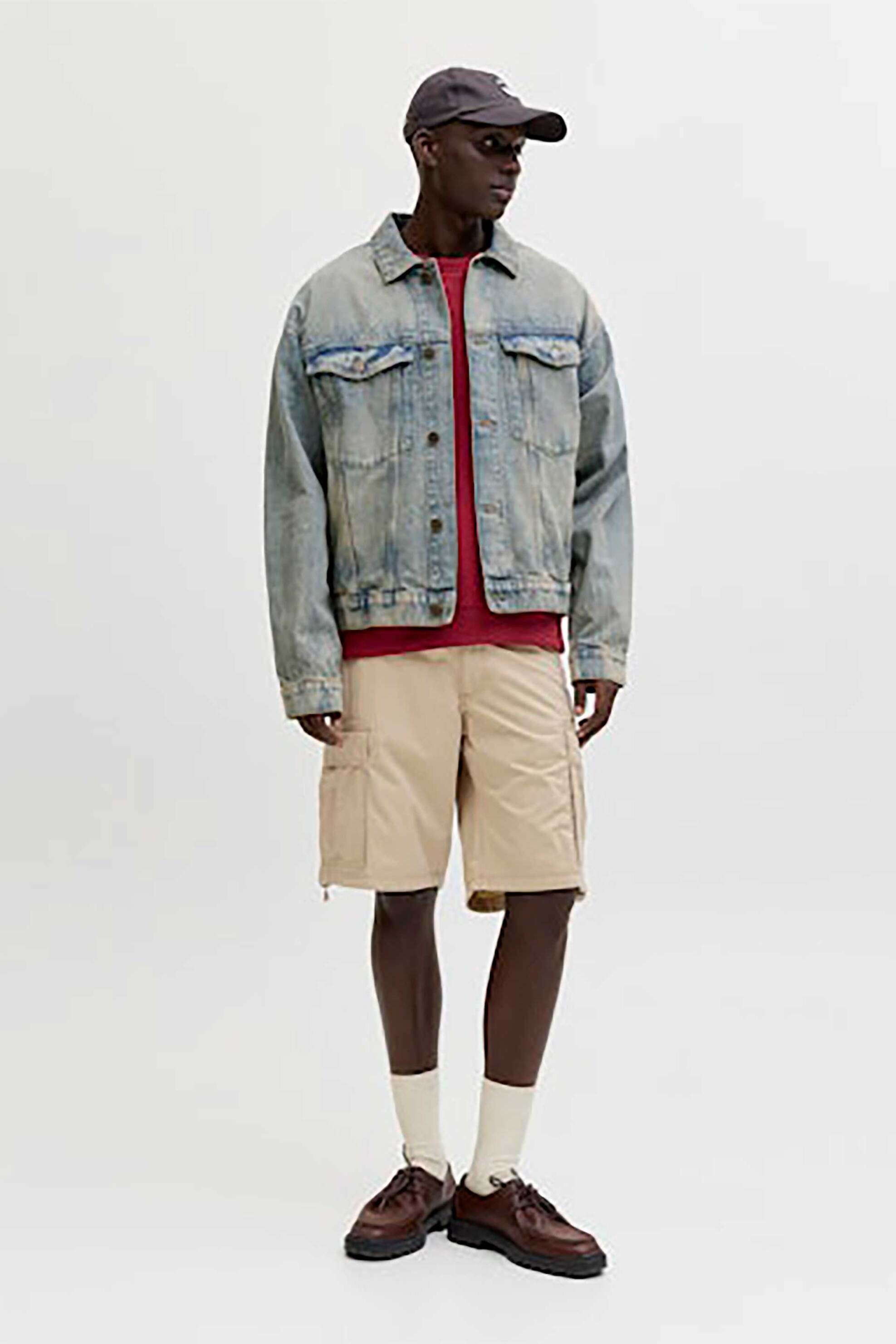JACK & JONES ανδρική βερμούδα cargo Relaxed Fit - 12291369 Μπεζ