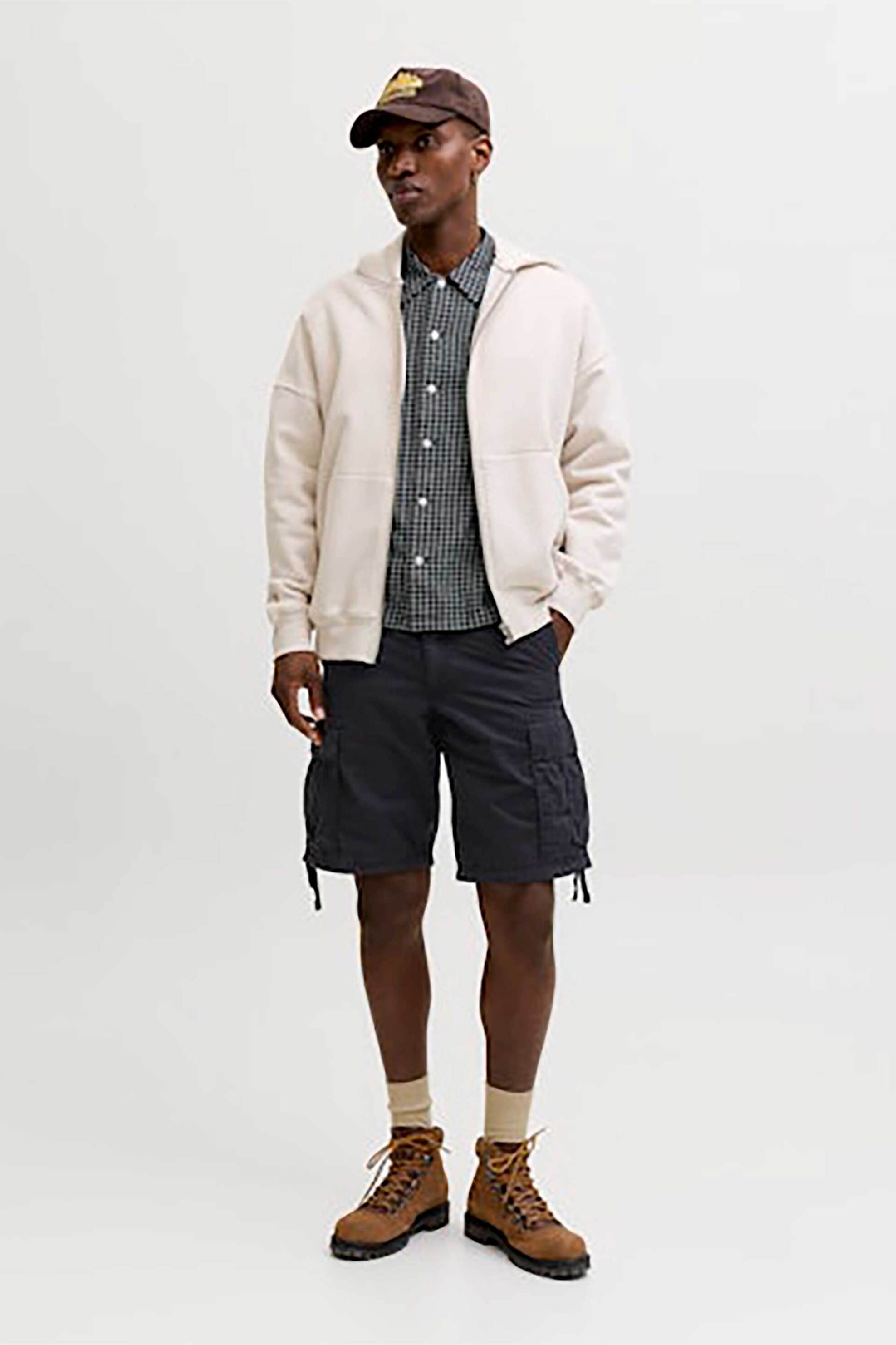 JACK & JONES ανδρική βερμούδα cargo Relaxed Fit - 12291369 Μαύρο