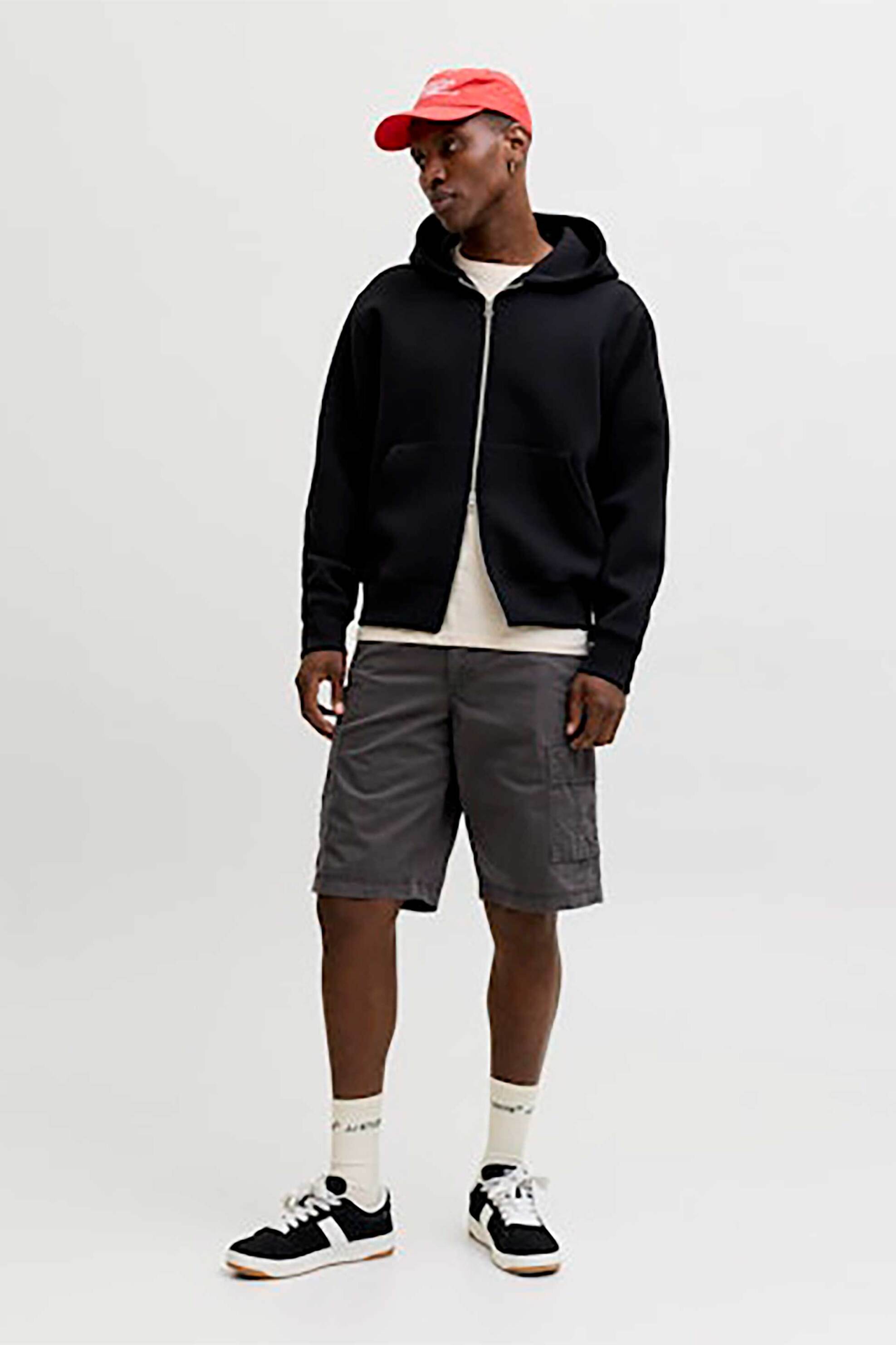 JACK & JONES ανδρική βερμούδα cargo Relaxed Fit - 12292263 Ανθρακί