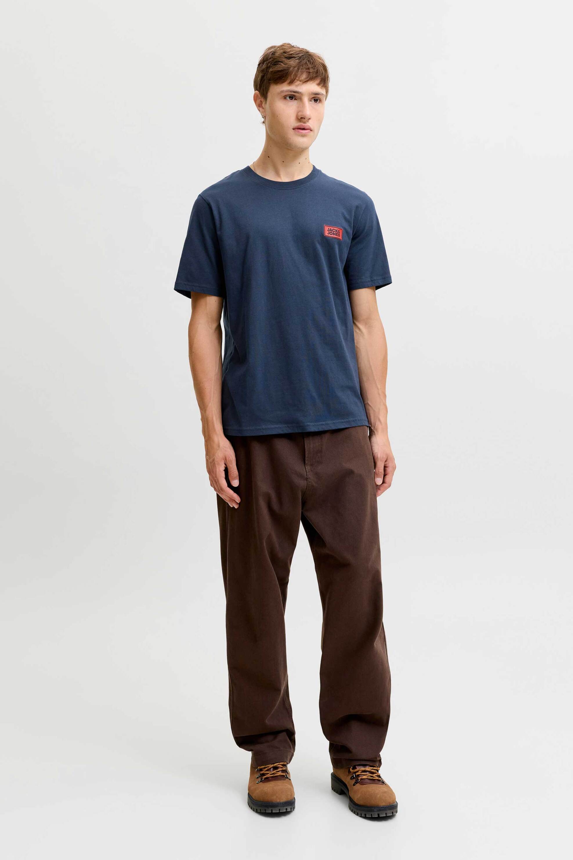 JACK & JONES ανδρικό Τ-shirt με λογότυπο Regular Fit - 12298424 Μπλε Σκούρο
