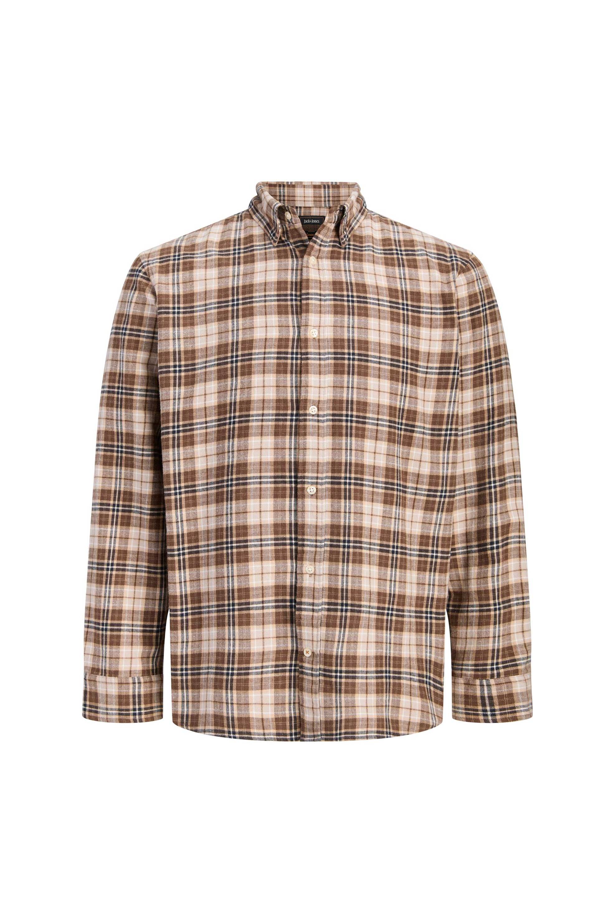 Jack Jones Ανδρικό Πουκάμισο Καρό Regular Fit - 12298946 Καφέ