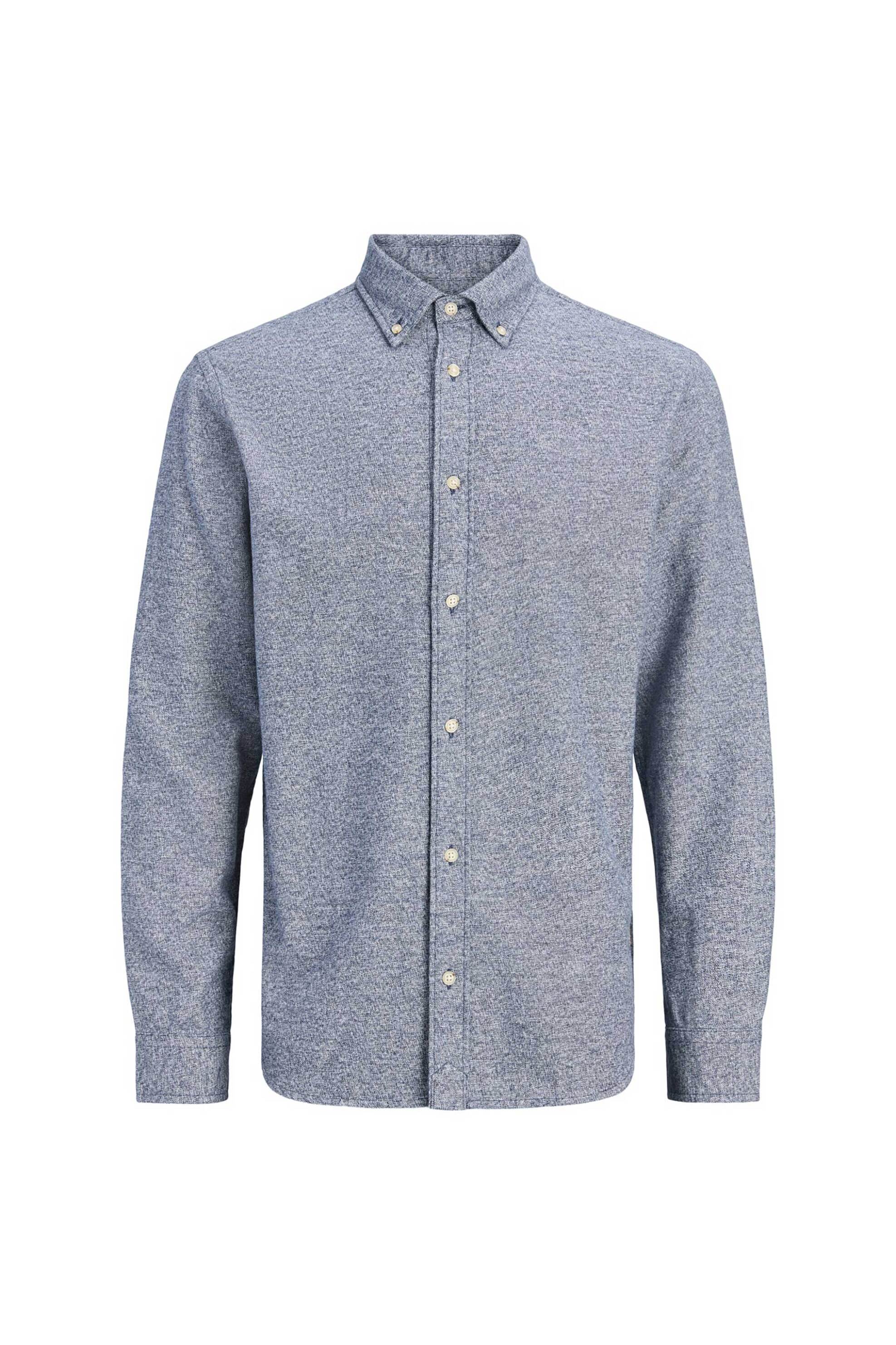 Jack Jones Ανδρικό Πουκάμισο Μονόχρωμο Regular Fit - 12302264 Σκούρο Μπλε