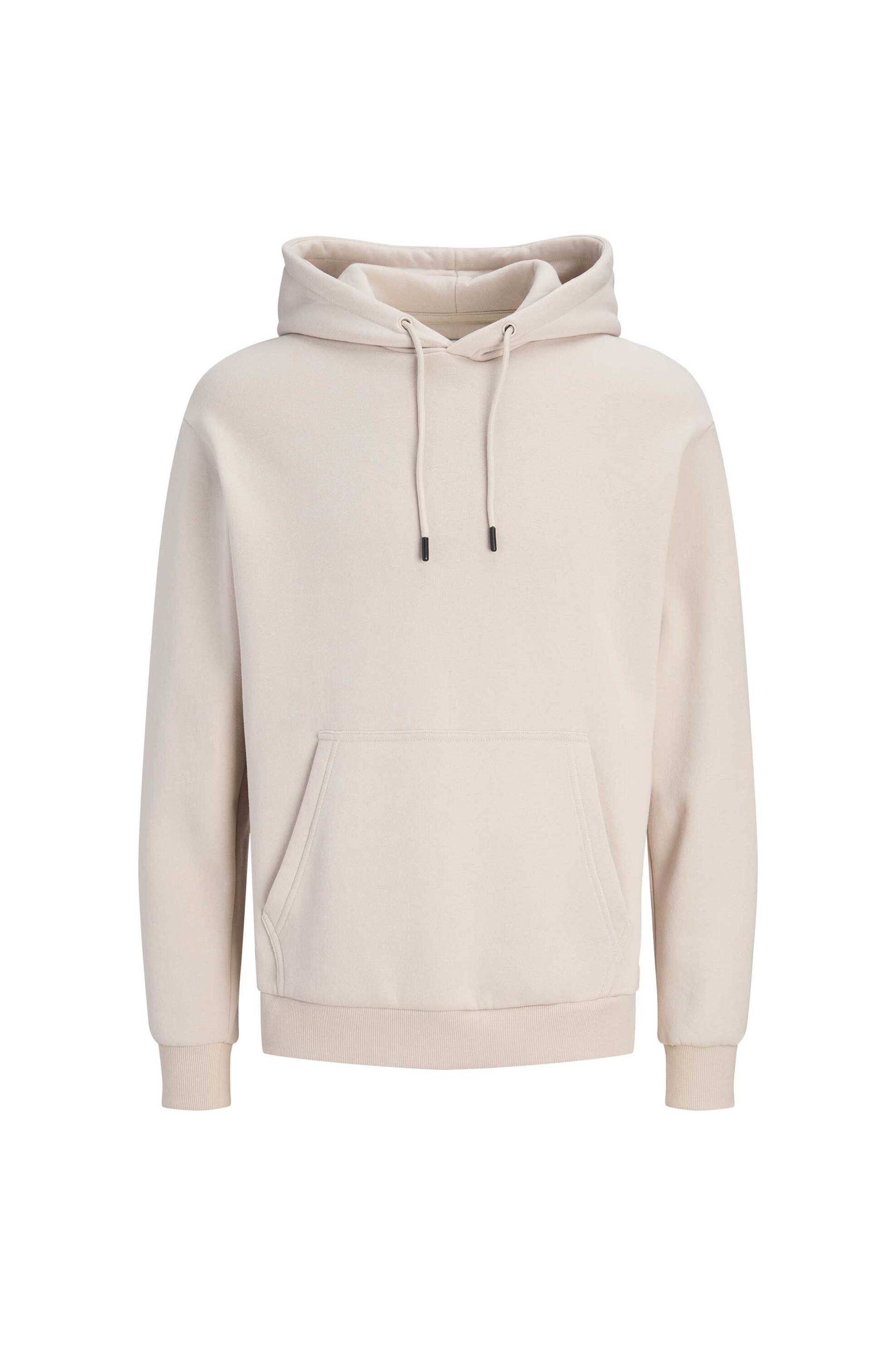 Jack Jones Ανδρική Μπλούζα Φούτερ με Κουκούλα Loose Fit - 12249340 Μπεζ