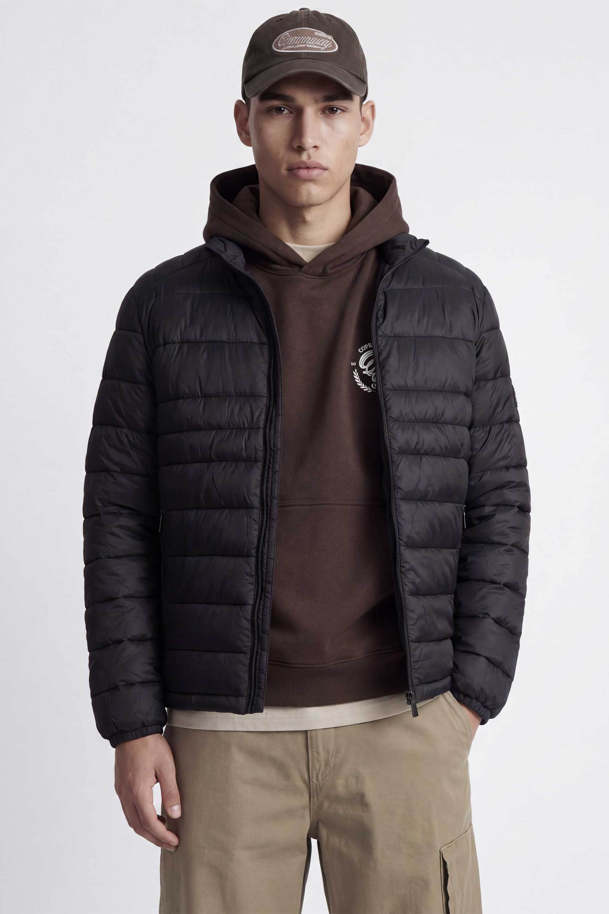 JACK & JONES ανδρικό μπουφάν καπιτονέ - 12298868 Μαύρο