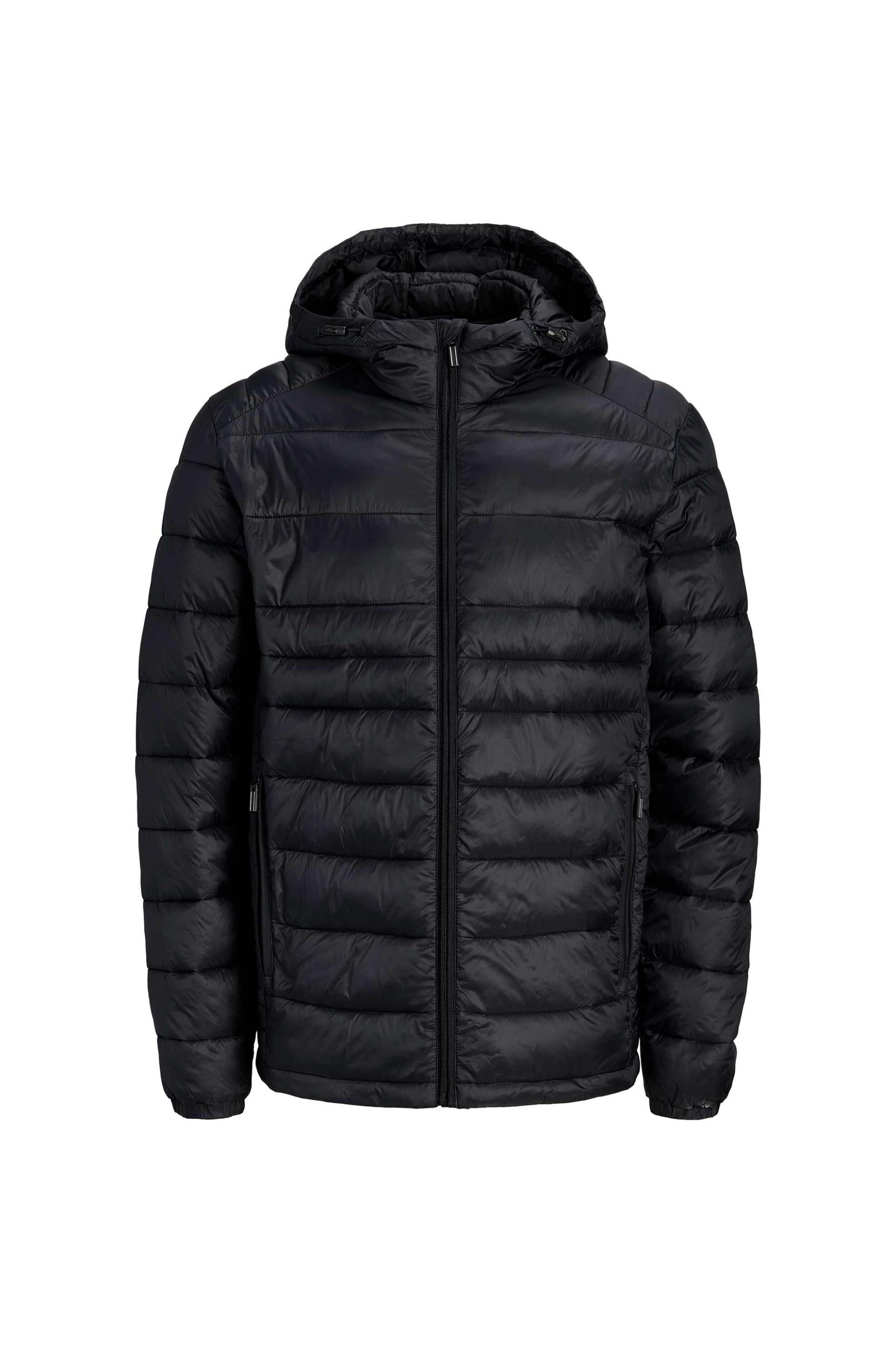 Jack Jones Ανδρικό Μπουφάν Καπιτονέ με Κουκούλα - 12298869 Μαύρο