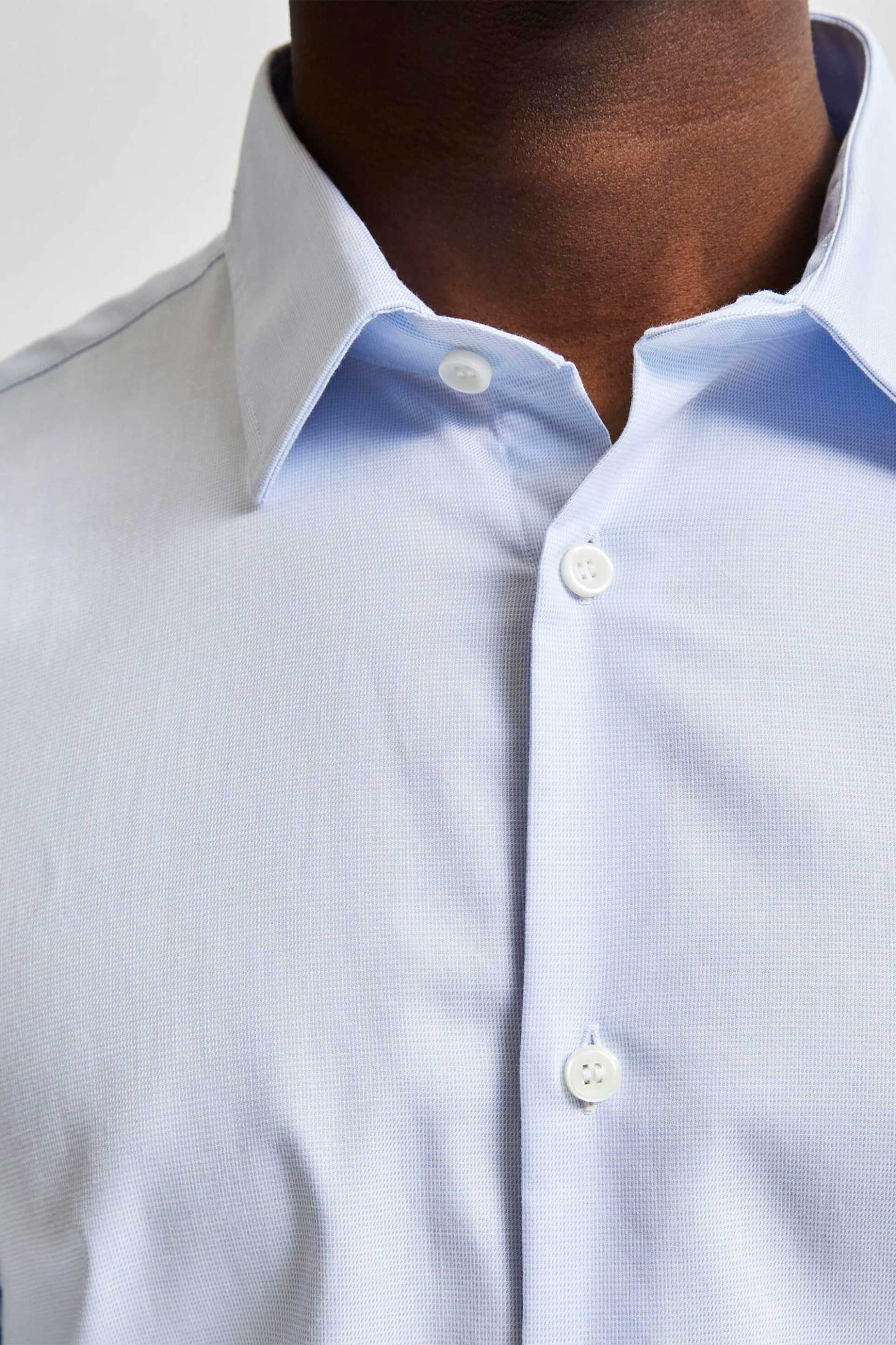 Selected ανδρικό πουκάμισο μονόχρωμο Slim Fit - 16080200 Σιελ φωτογραφία