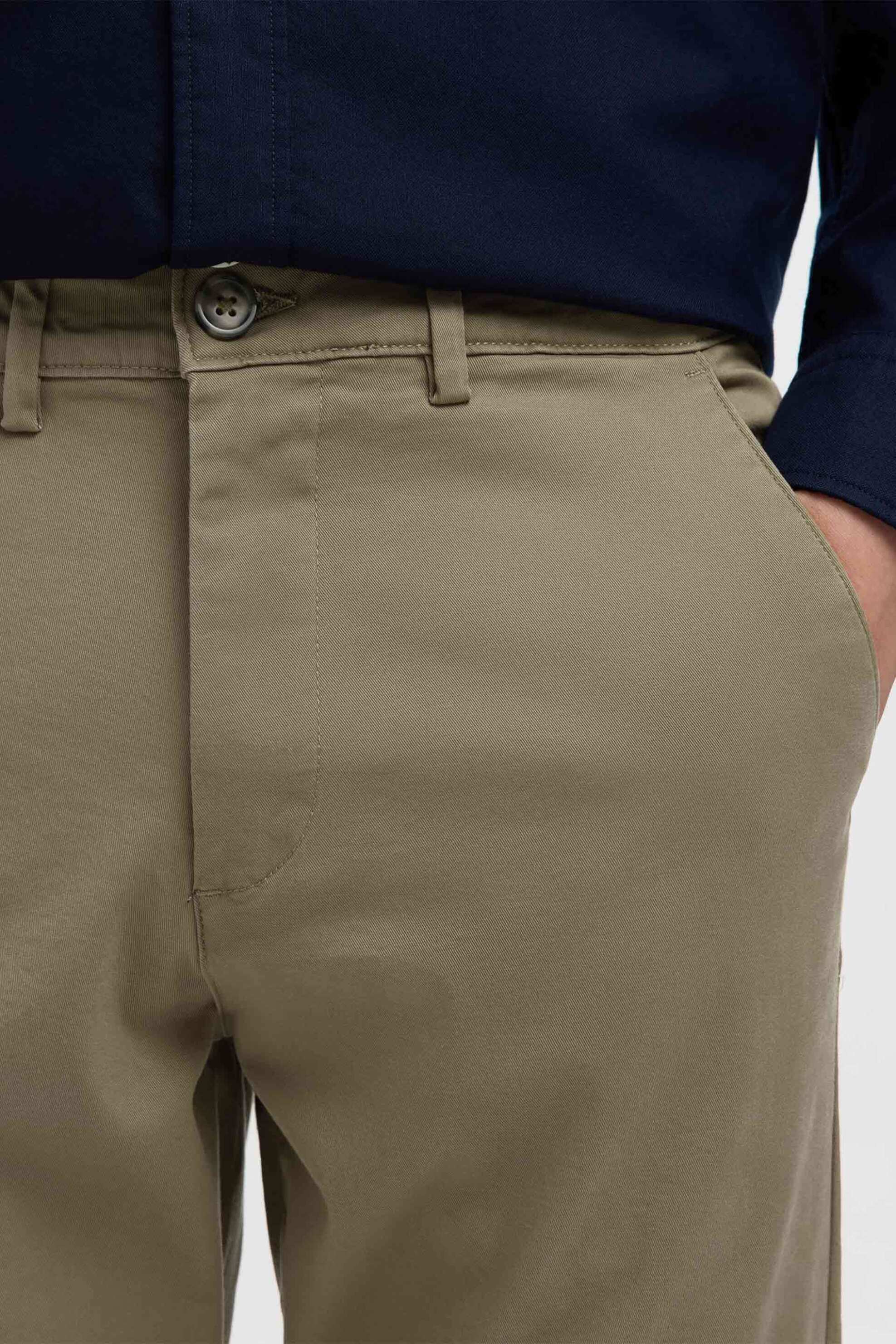 Selected Ανδρικό Παντελόνι Chino Μονόχρωμο Slim Fit - 16087663 Λαδί