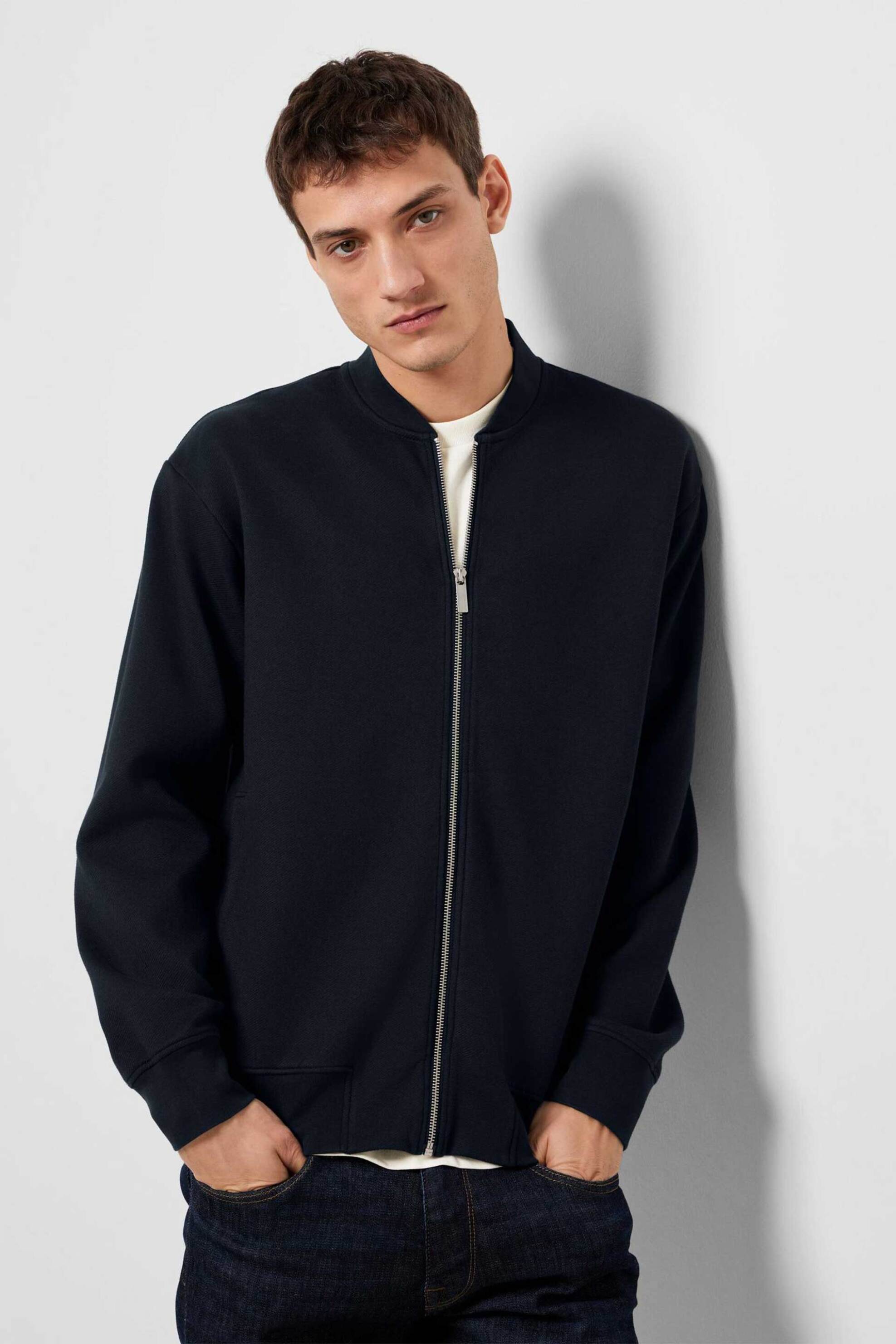 SELECTED Selected ανδρική πλεκτή ζακέτα μονόχρωμη Relaxed Fit - 16092589 Μπλε Σκούρο