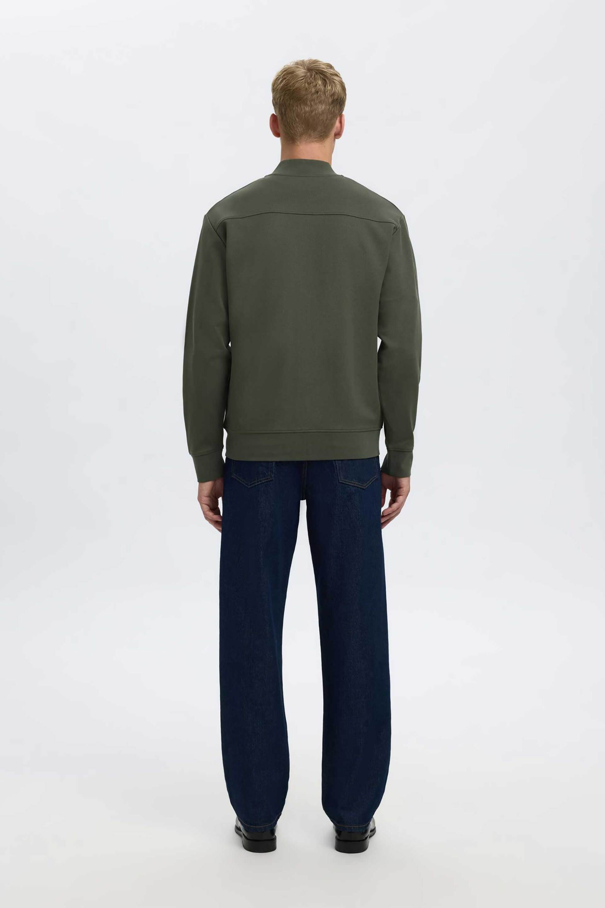 Selected ανδρική ζακέτα μονόχρωμη Relaxed Fit - 16092589 Χακί φωτογραφία