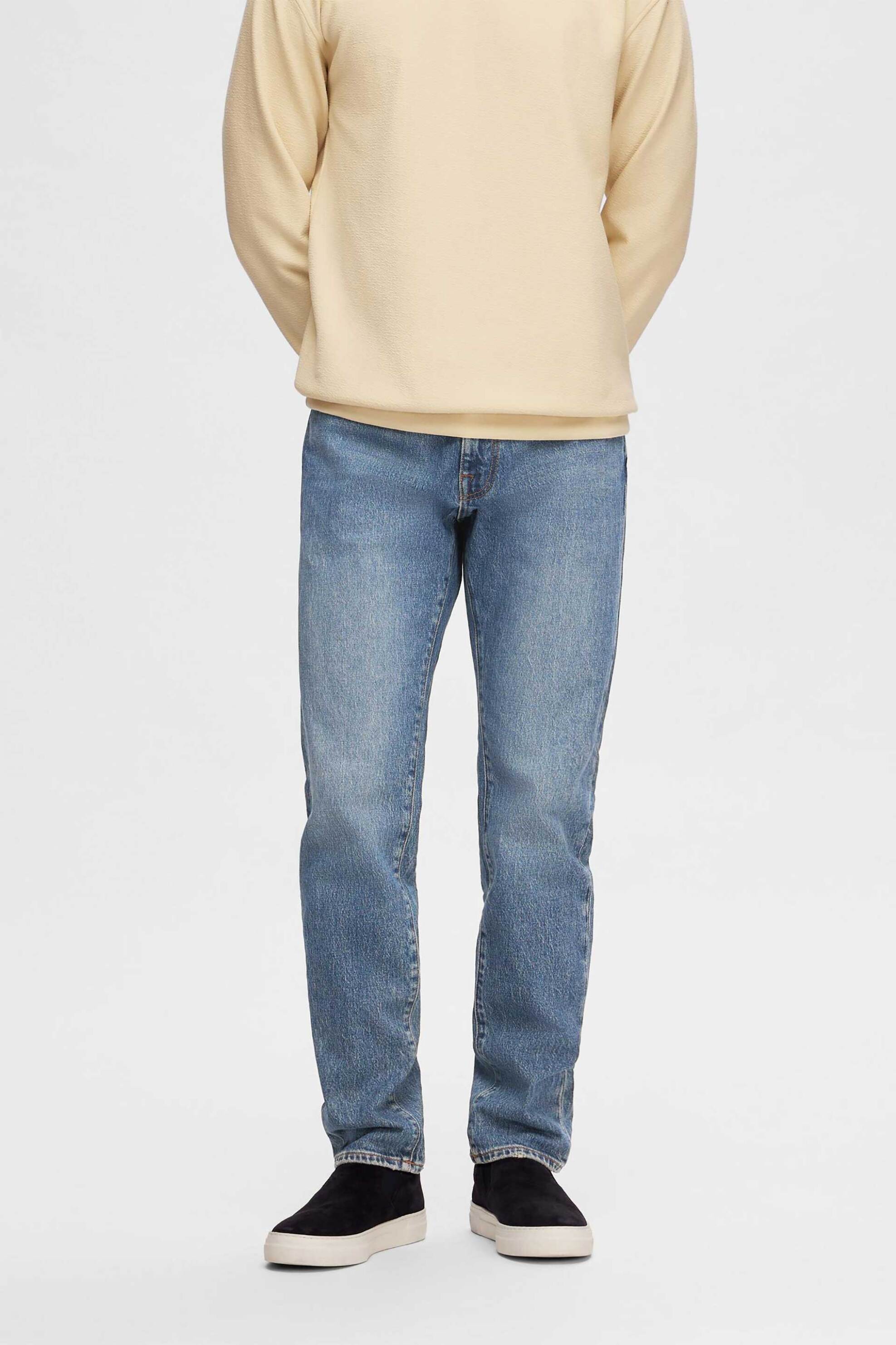 Selected ανδρικό τζην παντελόνι πεντάτσεπο Straight Fit - 16092489 Denim Blue