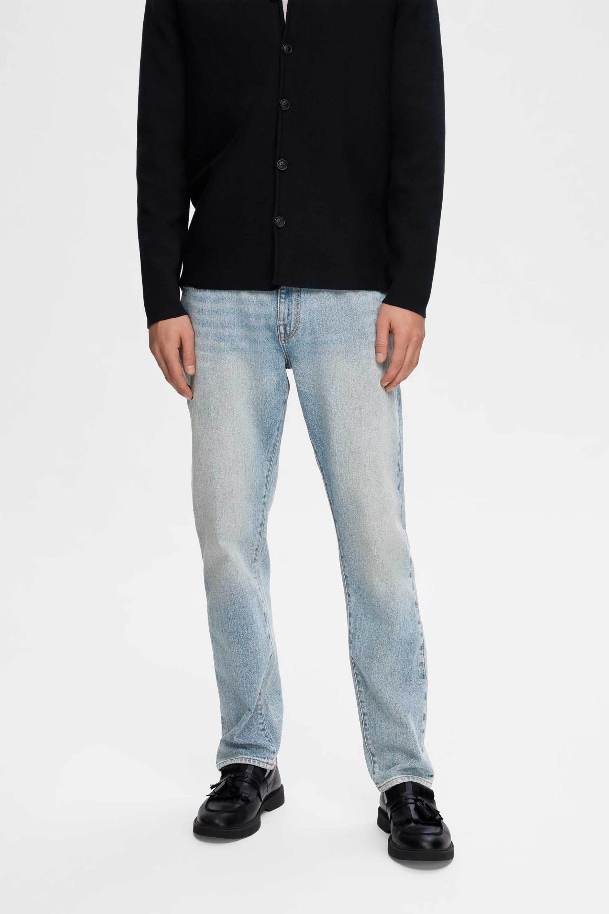 Selected ανδρικό τζην παντελόνι πεντάτσεπο Straight Fit - 16092486 Denim Blue Ανοιχτό
