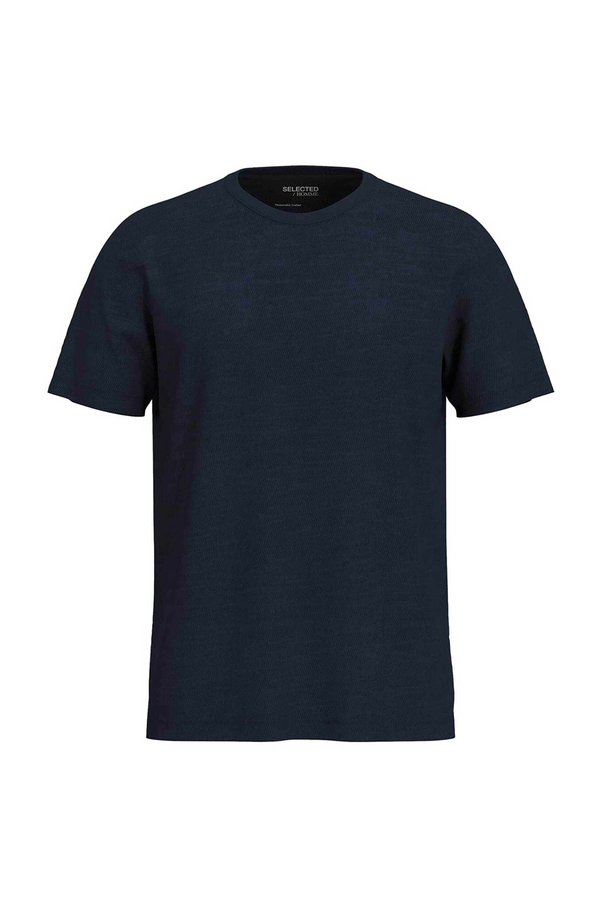Ανδρική Μόδα > Ανδρικά Ρούχα > Ανδρικές Μπλούζες > Ανδρικά T-Shirts Selected ανδρικό T-shirt slub textured Regular Fit - 16092508 Μπλε Σκούρο
