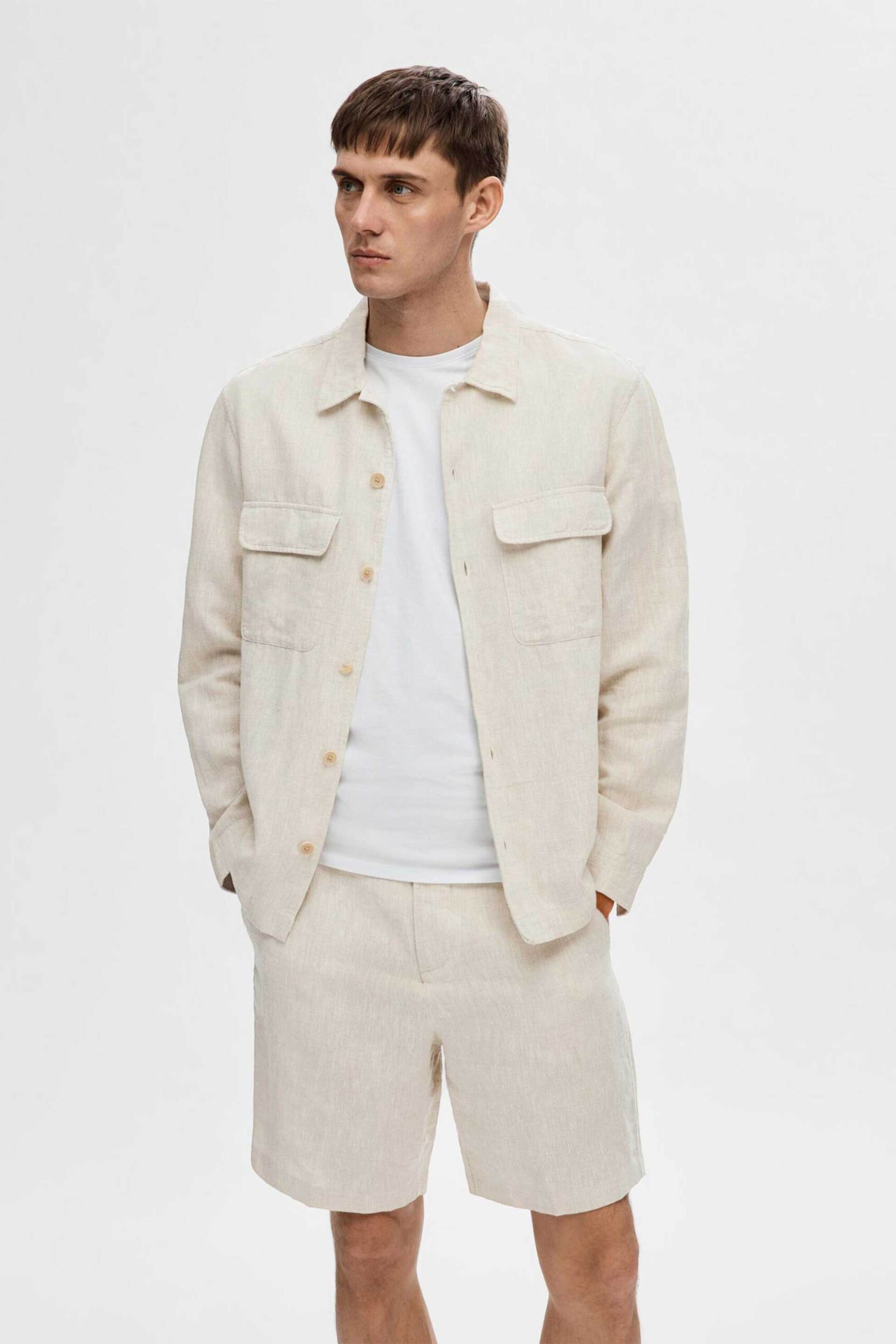 SELECTED Selected ανδρικό overshirt Loose Fit - 16092244 Μπεζ