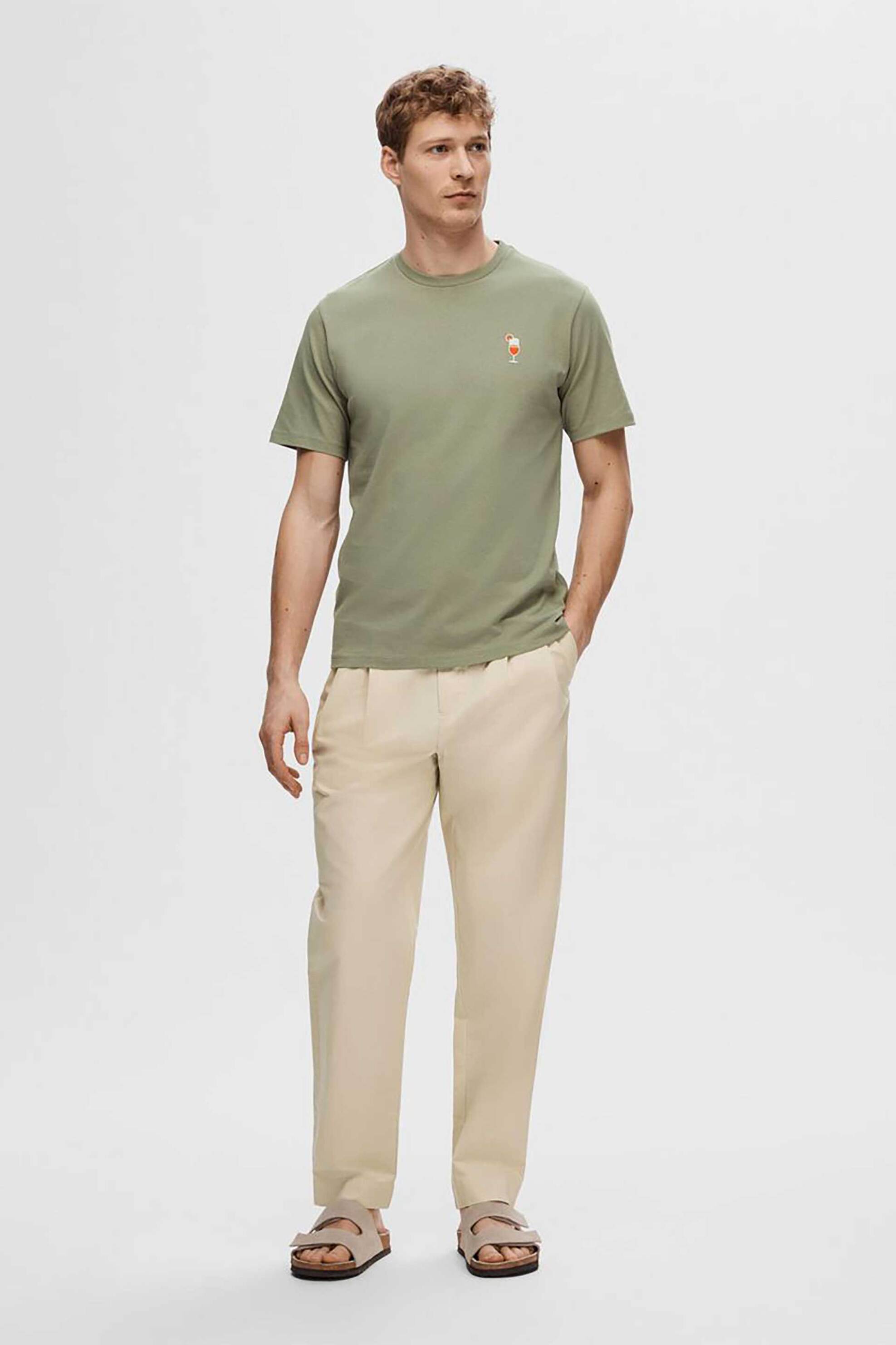 Selected ανδρικό chino παντελόνι Relaxed Fit - 16093636 Μπεζ