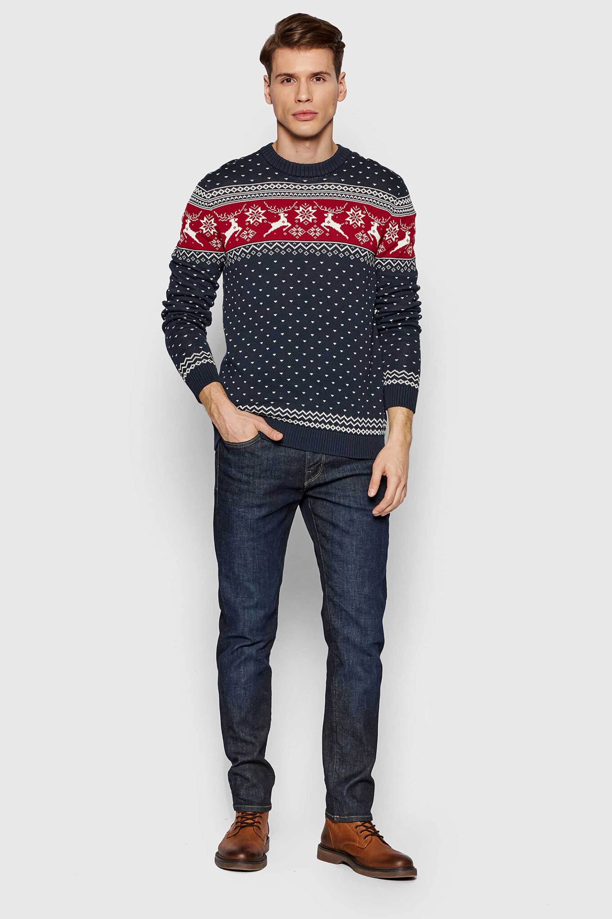 Selected ανδρικό τζιν παντελόνι πεντάτσεπο Slim Fit - 16080594 Μπλε Σκούρο