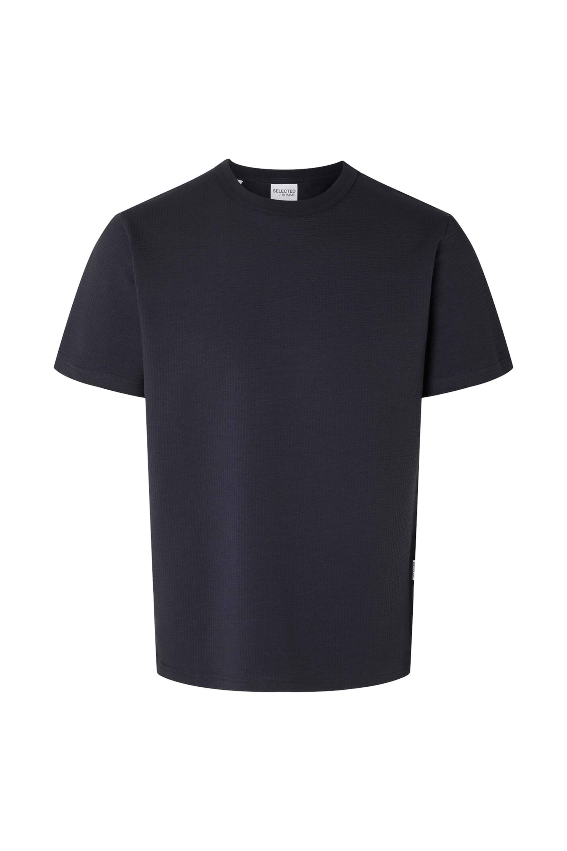 Selected Ανδρικό T-Shirt Μονόχρωμο Regular Fit - 16092769 Μπλε Σκούρο