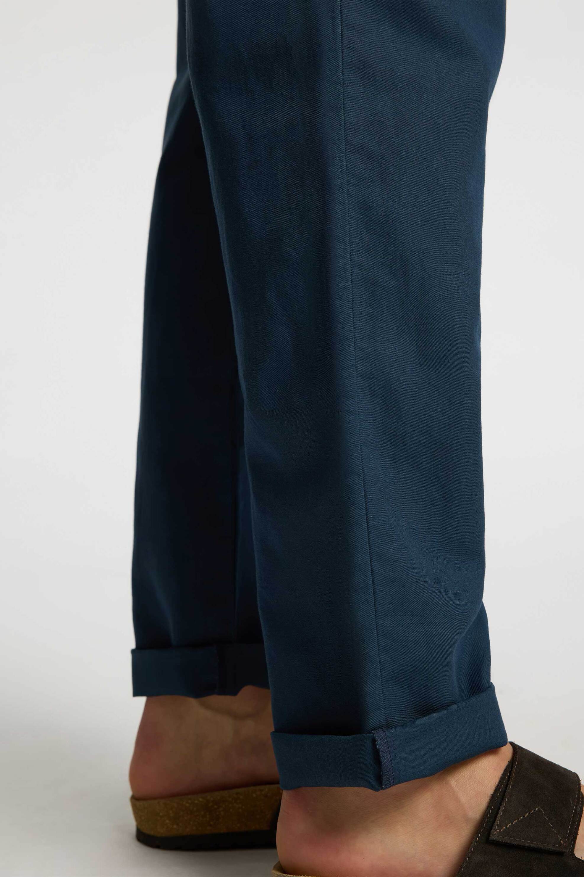 Selected Ανδρικό Παντελόνι Μονόχρωμο με Λινό Straight Fit - 16096754 Μπλε Σκούρο