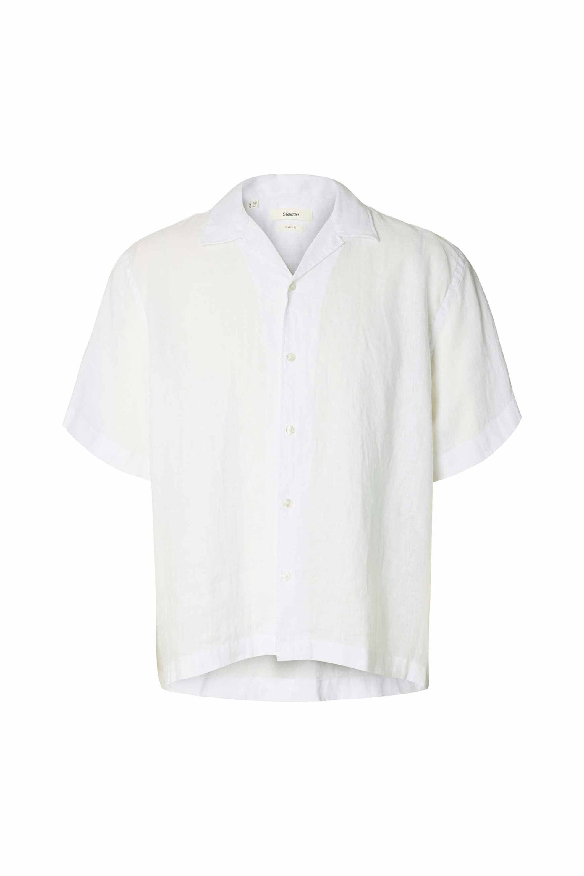 Selected ανδρικό λινό πουκάμισο Relaxed Fit - 16096908 Λευκό