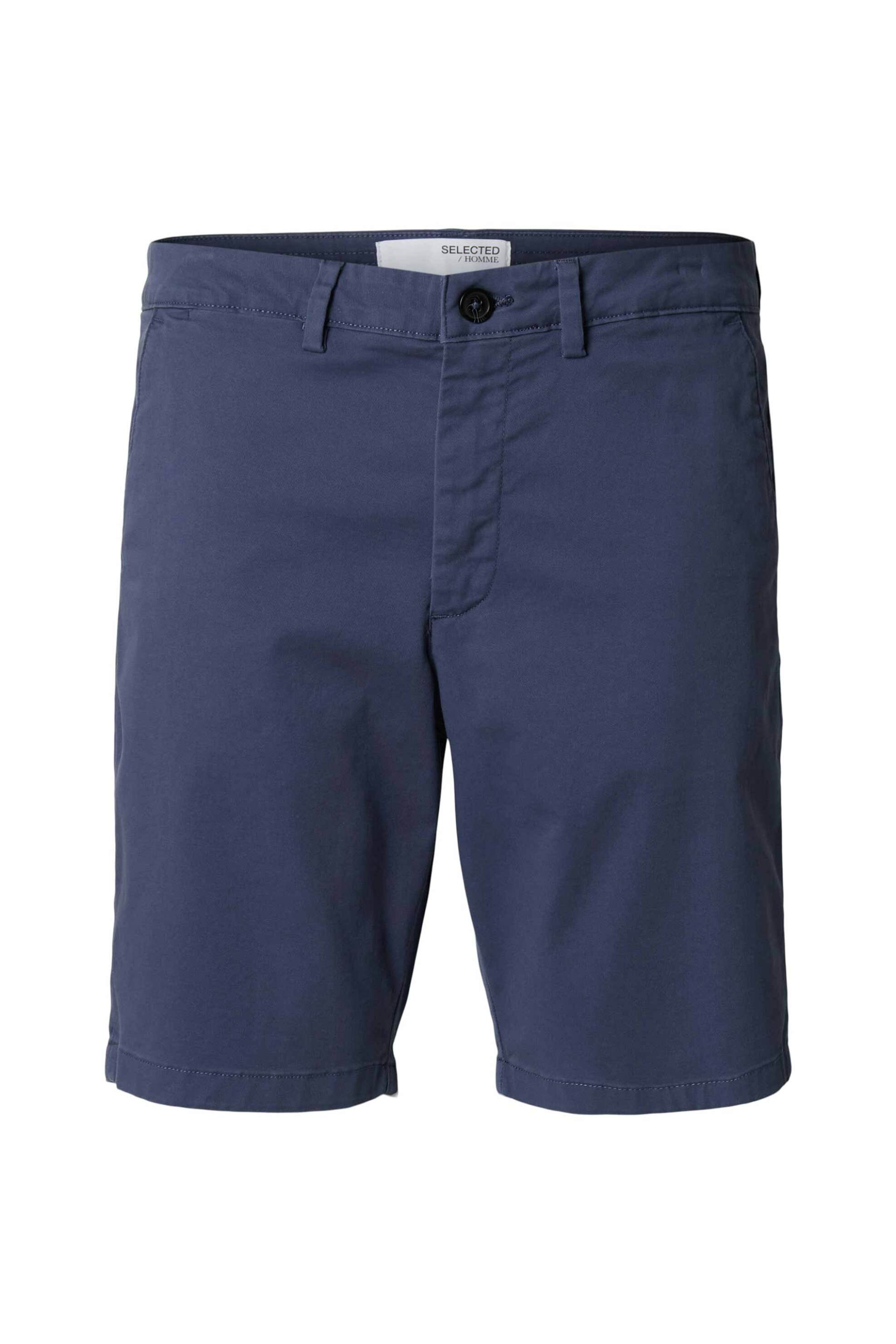 Selected ανδρική βερμούδα μονόχρωμη Slim Fit - 16092329 Μπλε Σκούρο