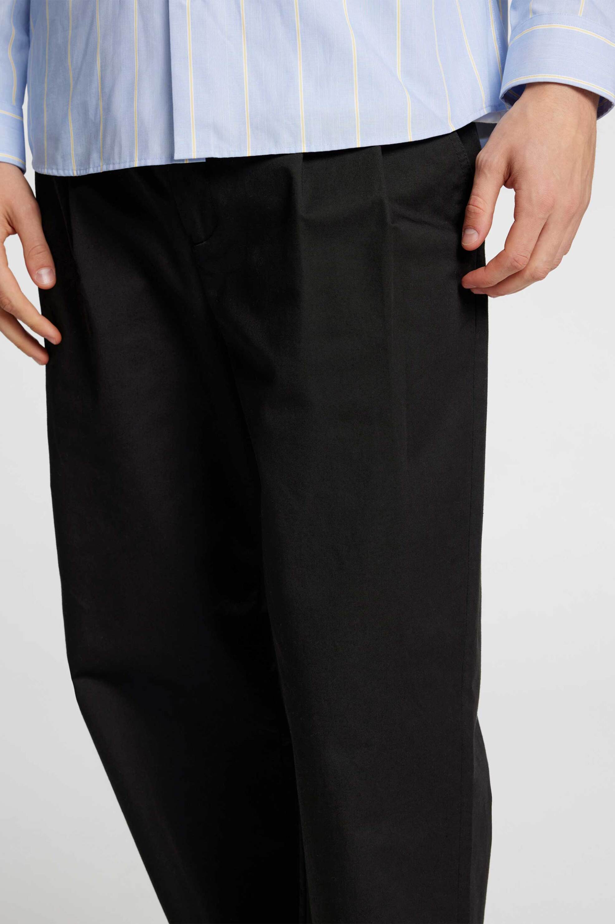 Selected Ανδρικό Παντελόνι Μονόχρωμο με Λινό Loose Fit - 16097542 Μαύρο