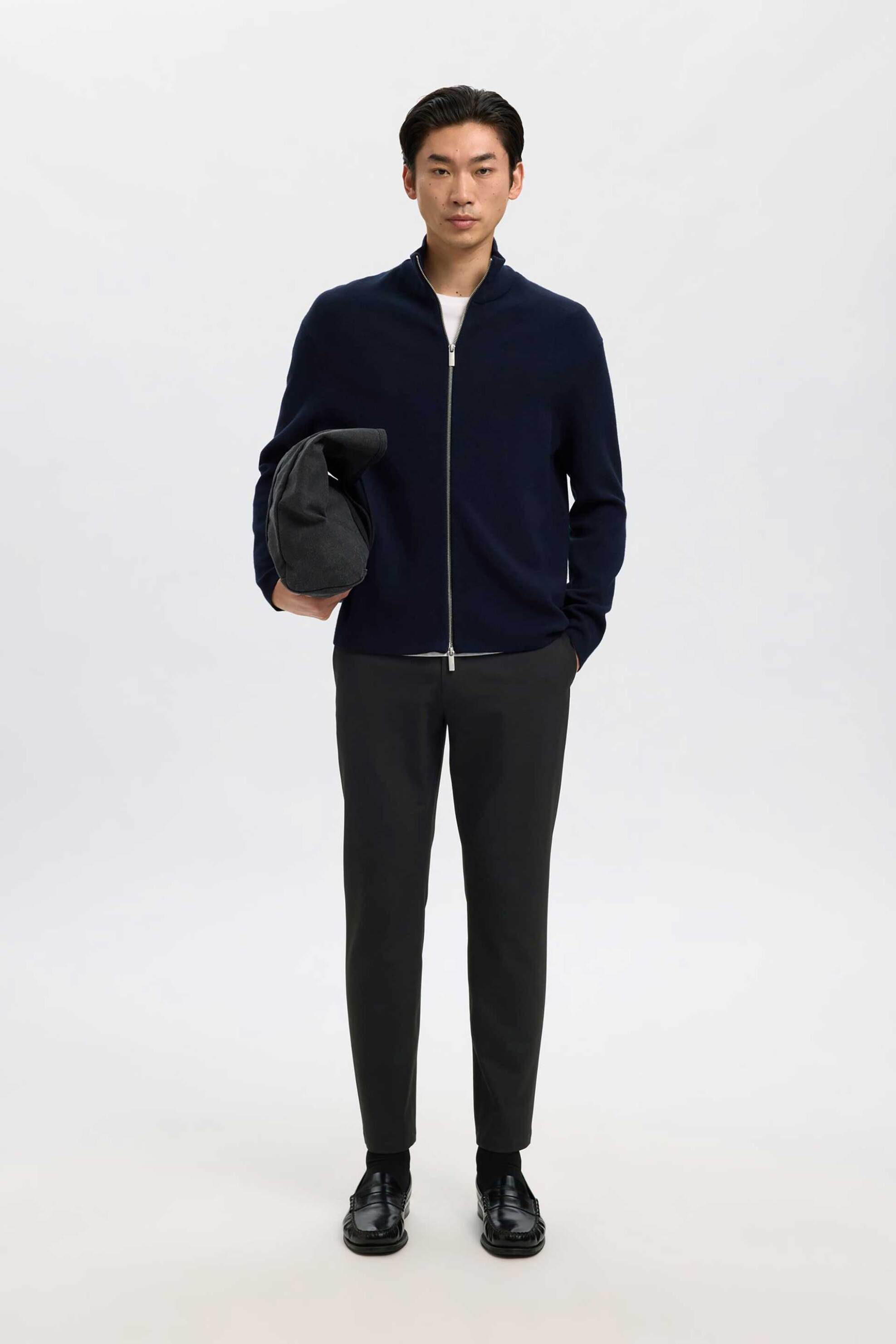 SELECTED Selected ανδρικό παντελόνι μονόχρωμο Slim Fit - 16090460 Μαύρο