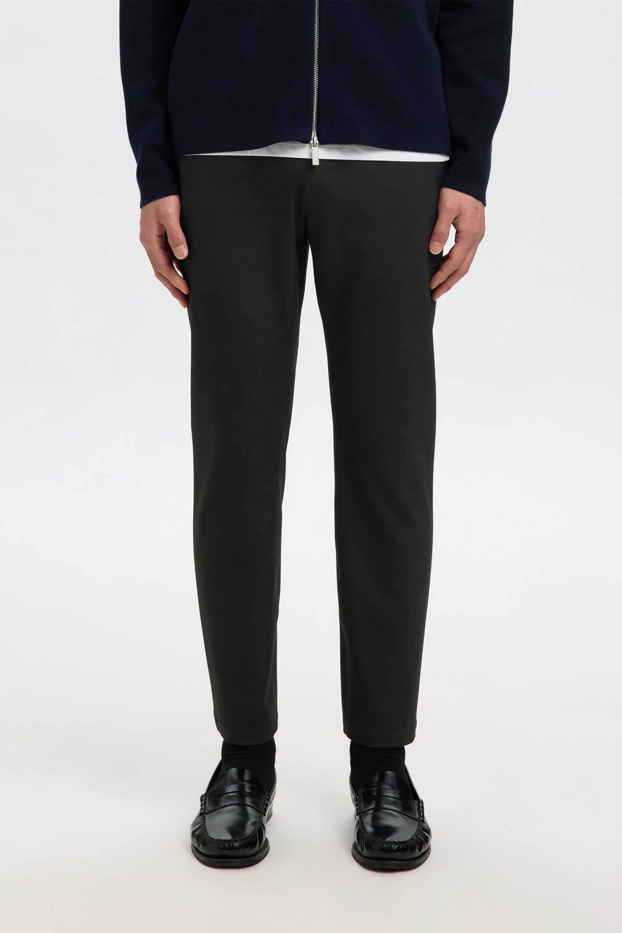 Selected ανδρικό παντελόνι μονόχρωμο Slim Fit - 16090460 Μαύρο φωτογραφία