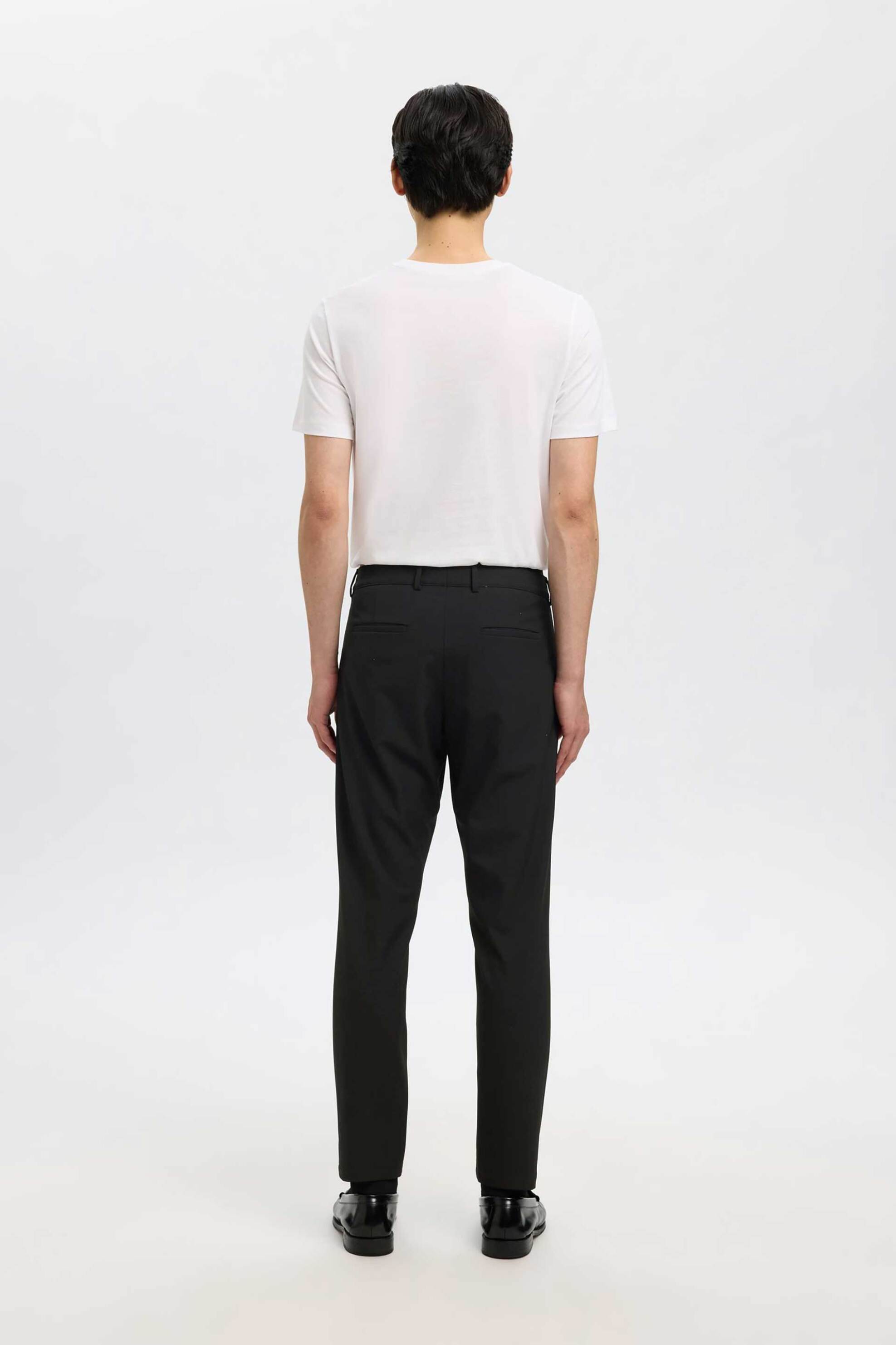 Selected ανδρικό παντελόνι μονόχρωμο Slim Fit - 16090460 Μαύρο φωτογραφία