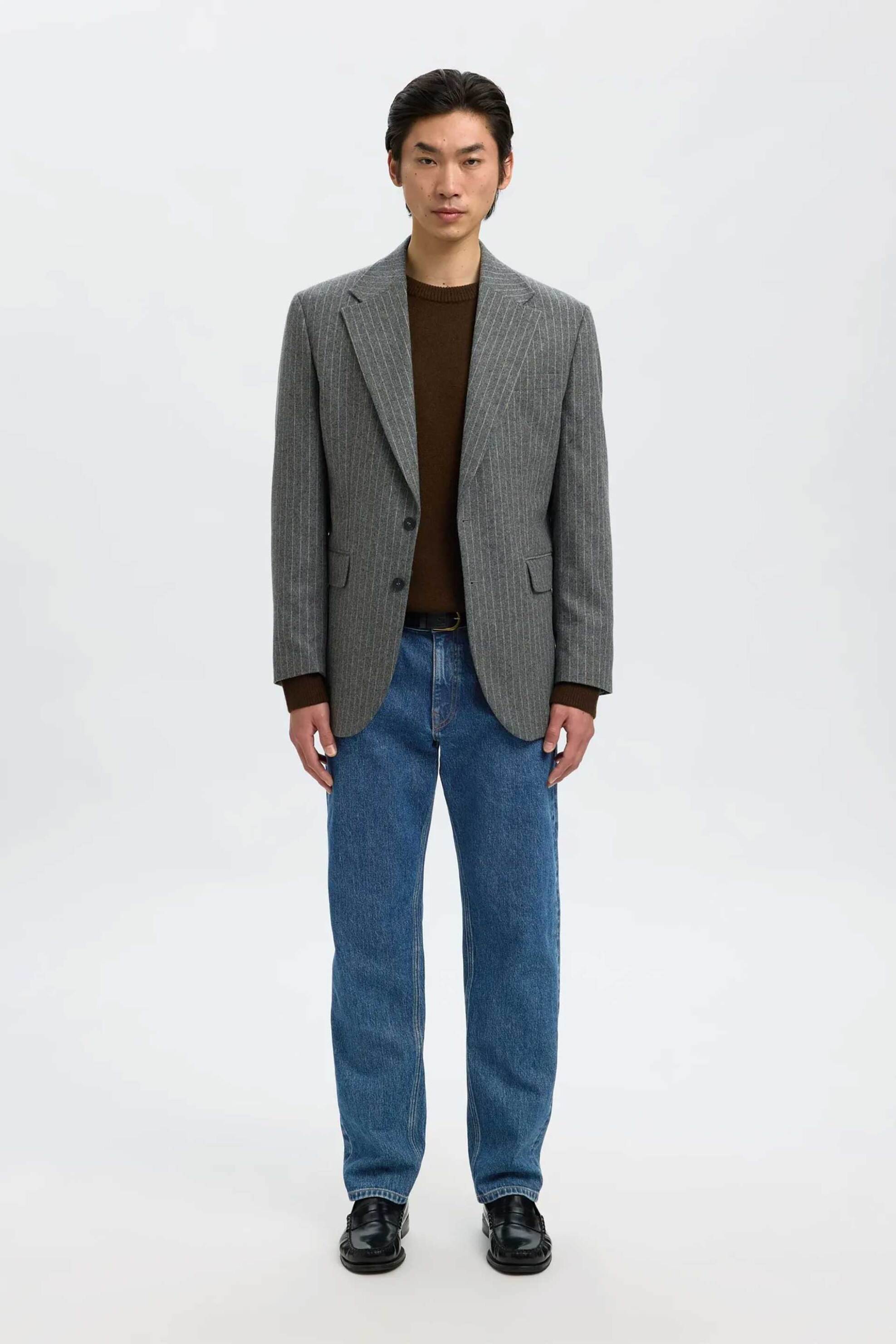 Selected ανδρικό τζιν παντελόνι πεντάτσεπο Straight Fit - 16098196 Denim Blue