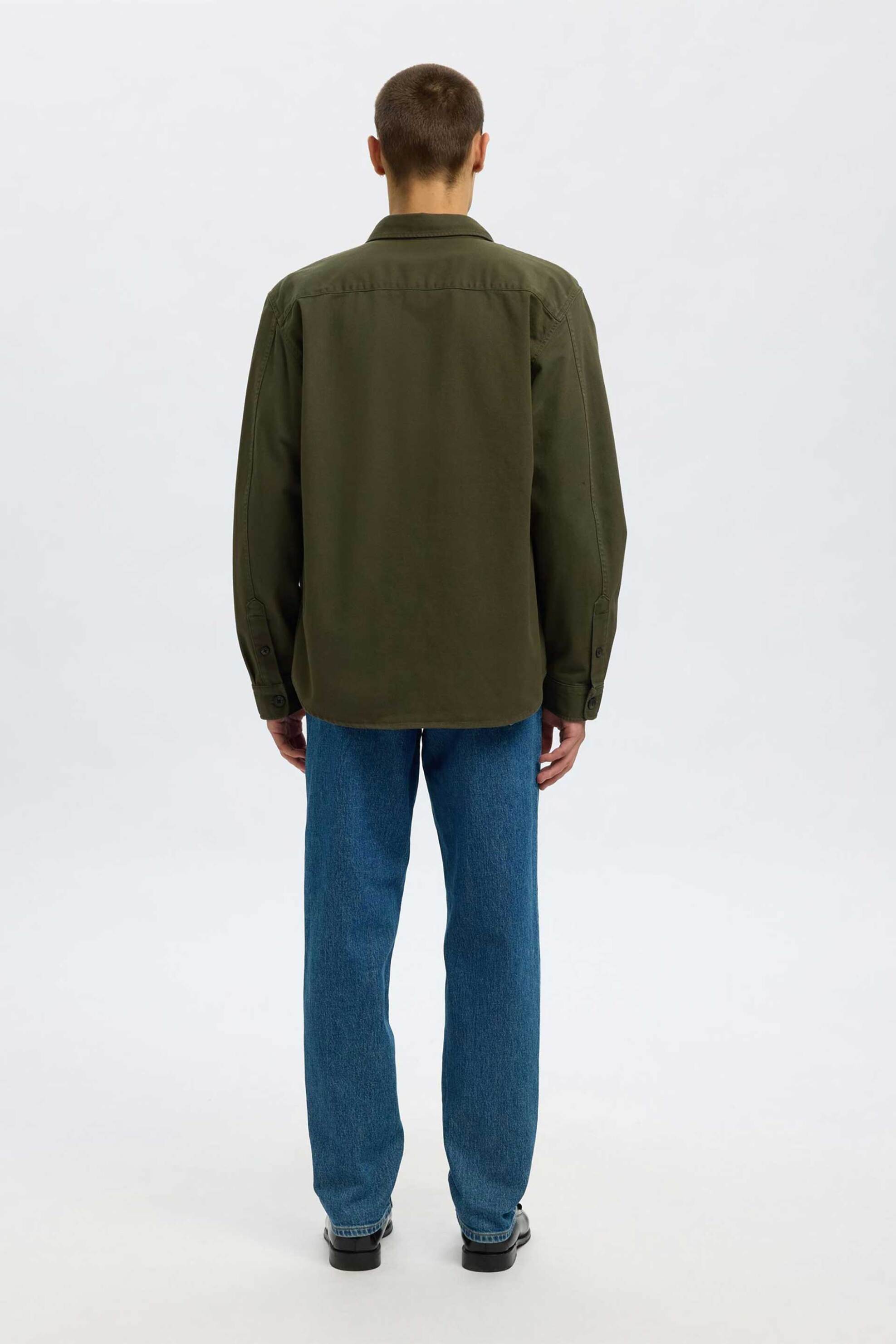 Selected ανδρικό overshirt με τσέπες Regular Fit - 16098211 Χακί φωτογραφία