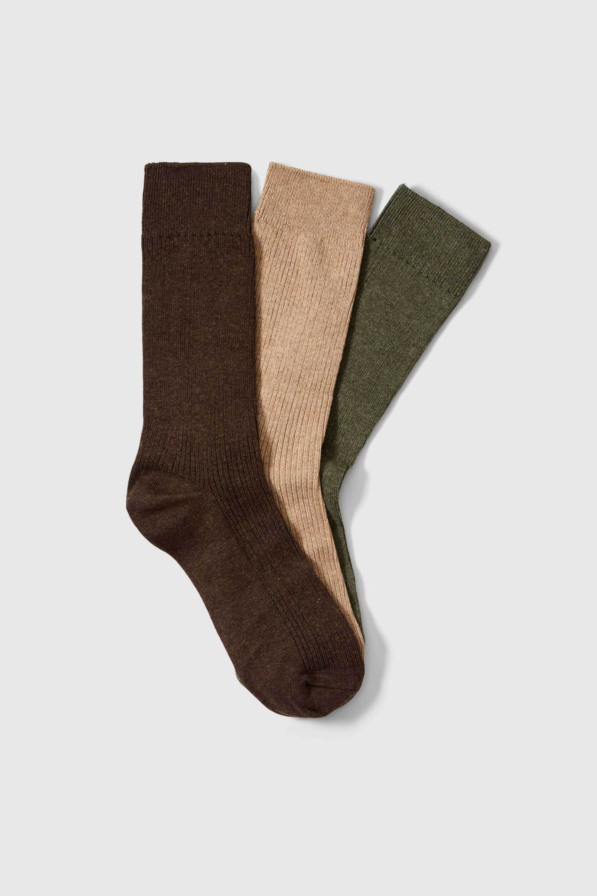 Selected σετ ανδρικές μακριές κάλτσες ribbed (3 ζευγάρια) - 16099347 Πολύχρωμο