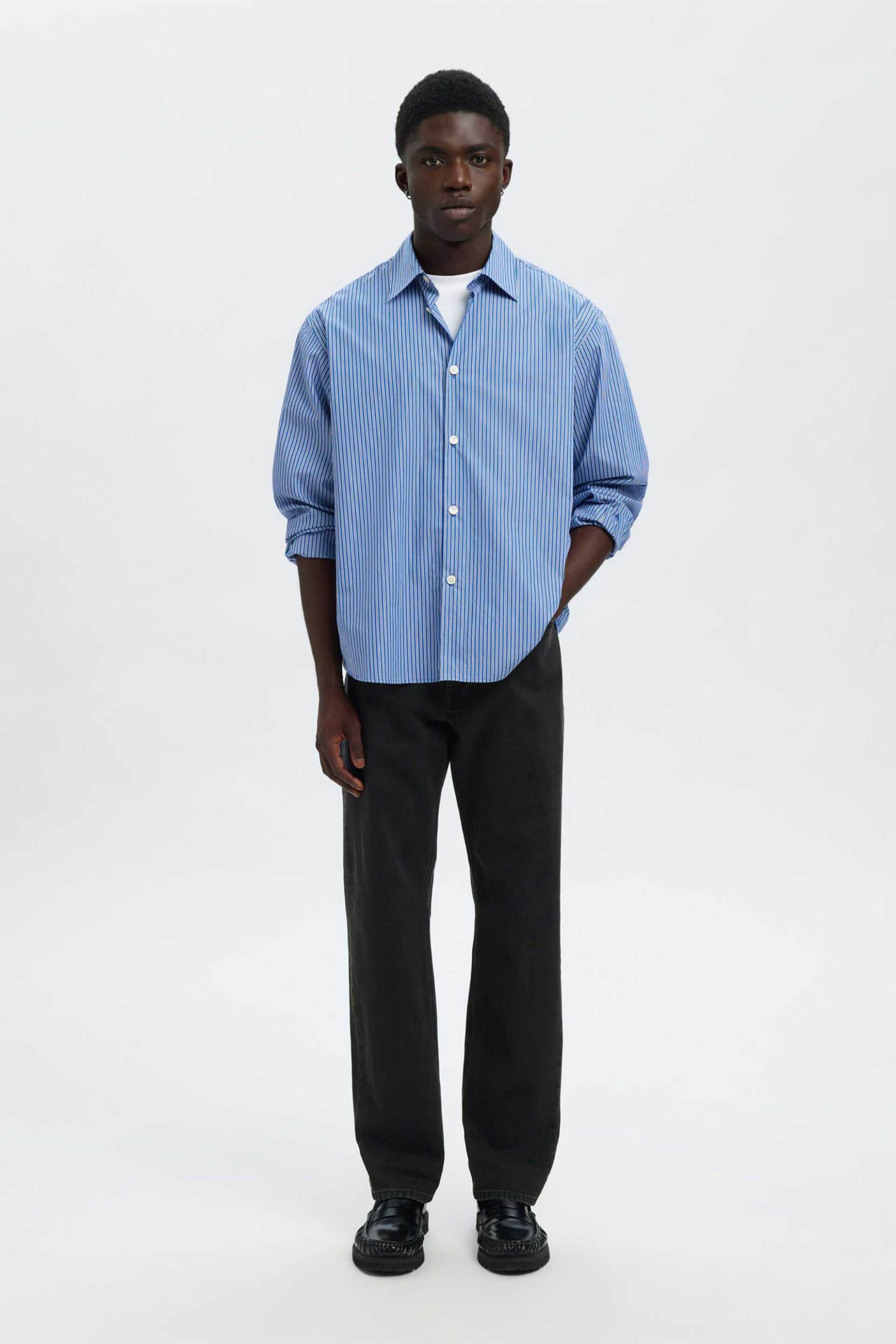 Selected ανδρικό τζιν παντελόνι πεντάτσεπο Regular Tapered Fit - 16098202 Μαύρο