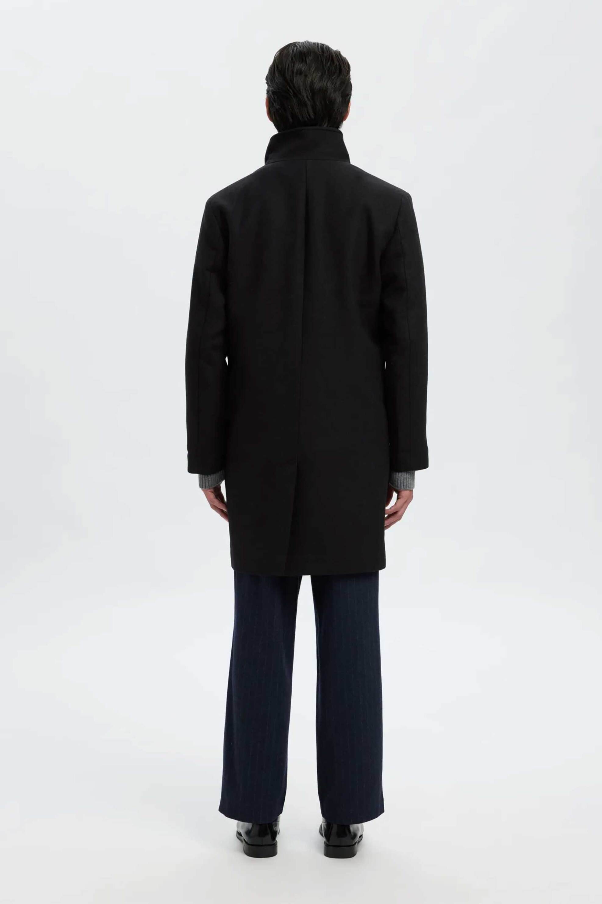 Selected ανδρικό μάλλινο παλτό Regular Fit - 16097628 Μαύρο φωτογραφία