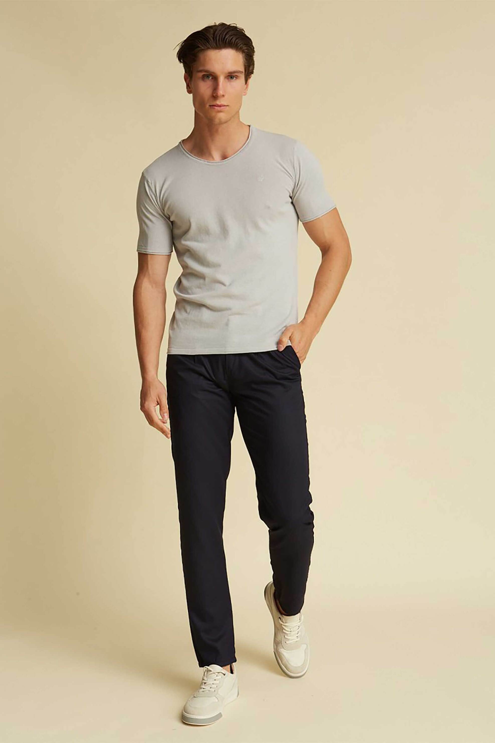 DORS ανδρικό παντελόνι chino μονόχρωμο - 2038012.C02 Μπλε Σκούρο