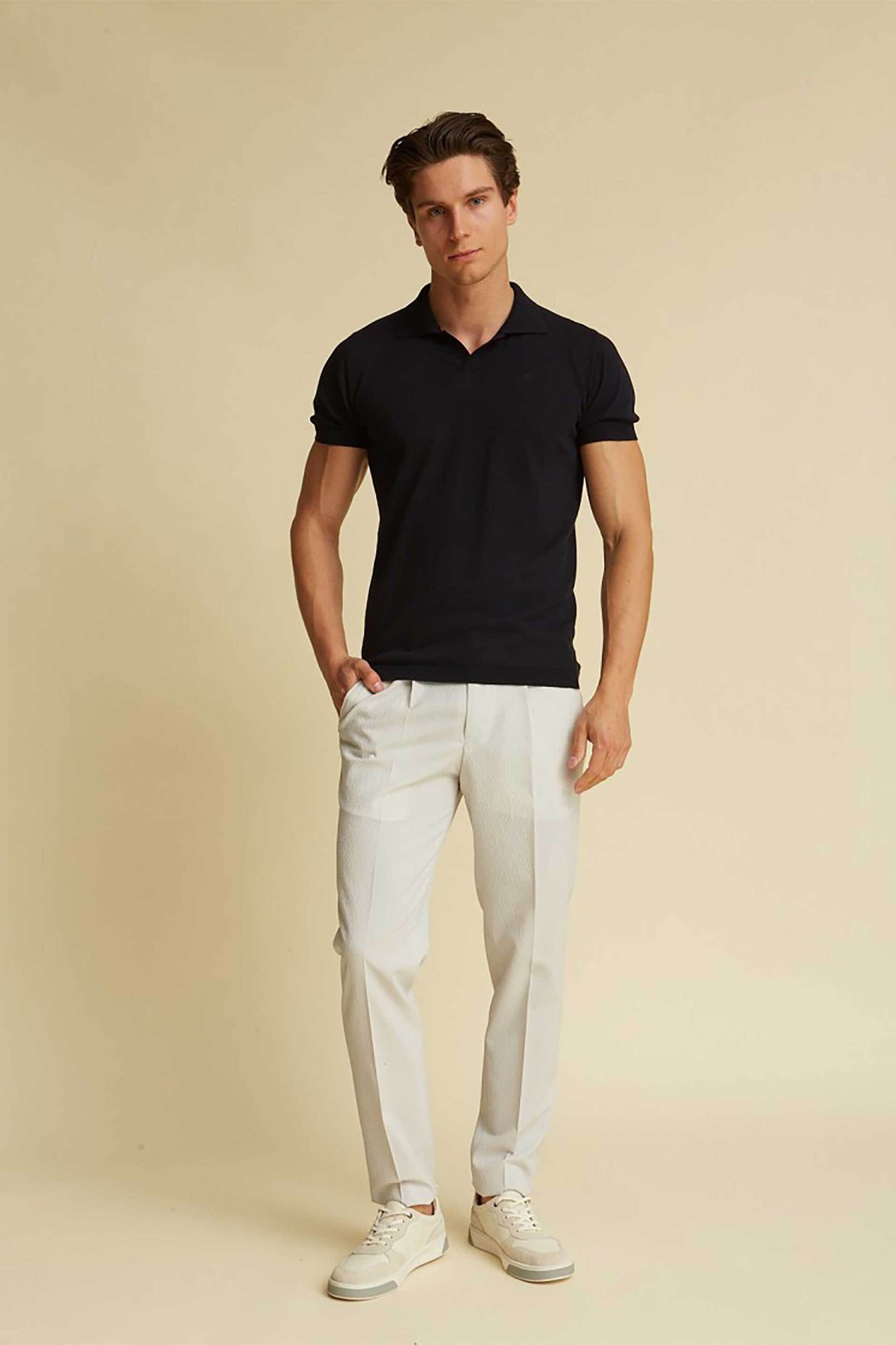 DORS ανδρικό παντελόνι chino με μικροσχέδιο - 2038035.C01 Λευκό