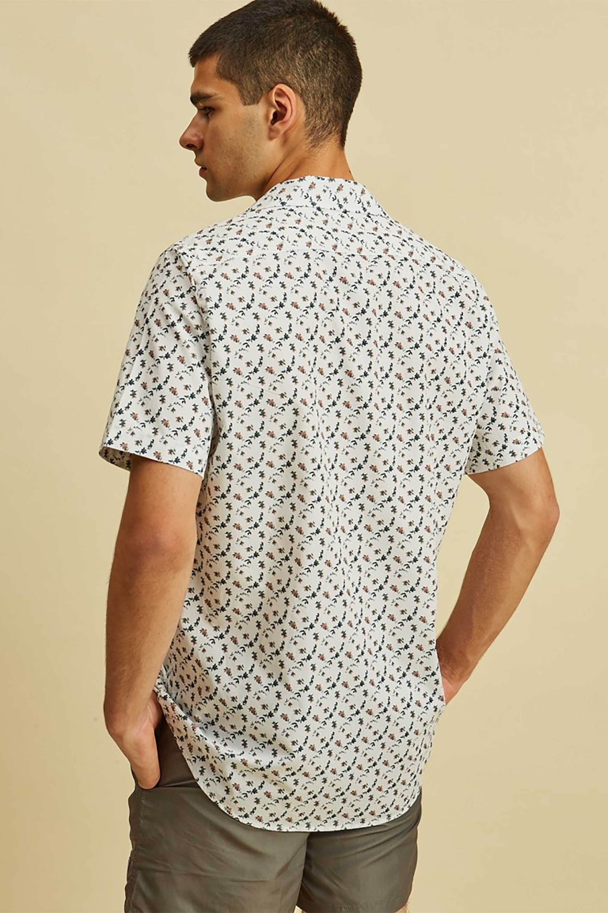 Dors Ανδρικό Πουκάμισο με All-Over Print Regular Fit - 1038033 C01 Λευκό
